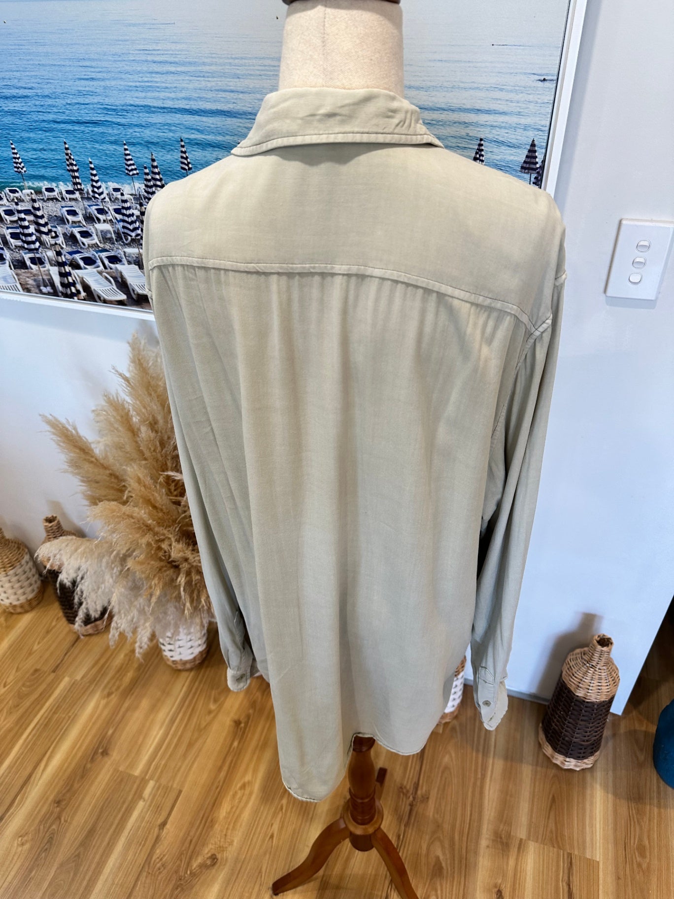[SALE] Insight Shirt Light Sage Women Casual Wear Stylish Top Size XL