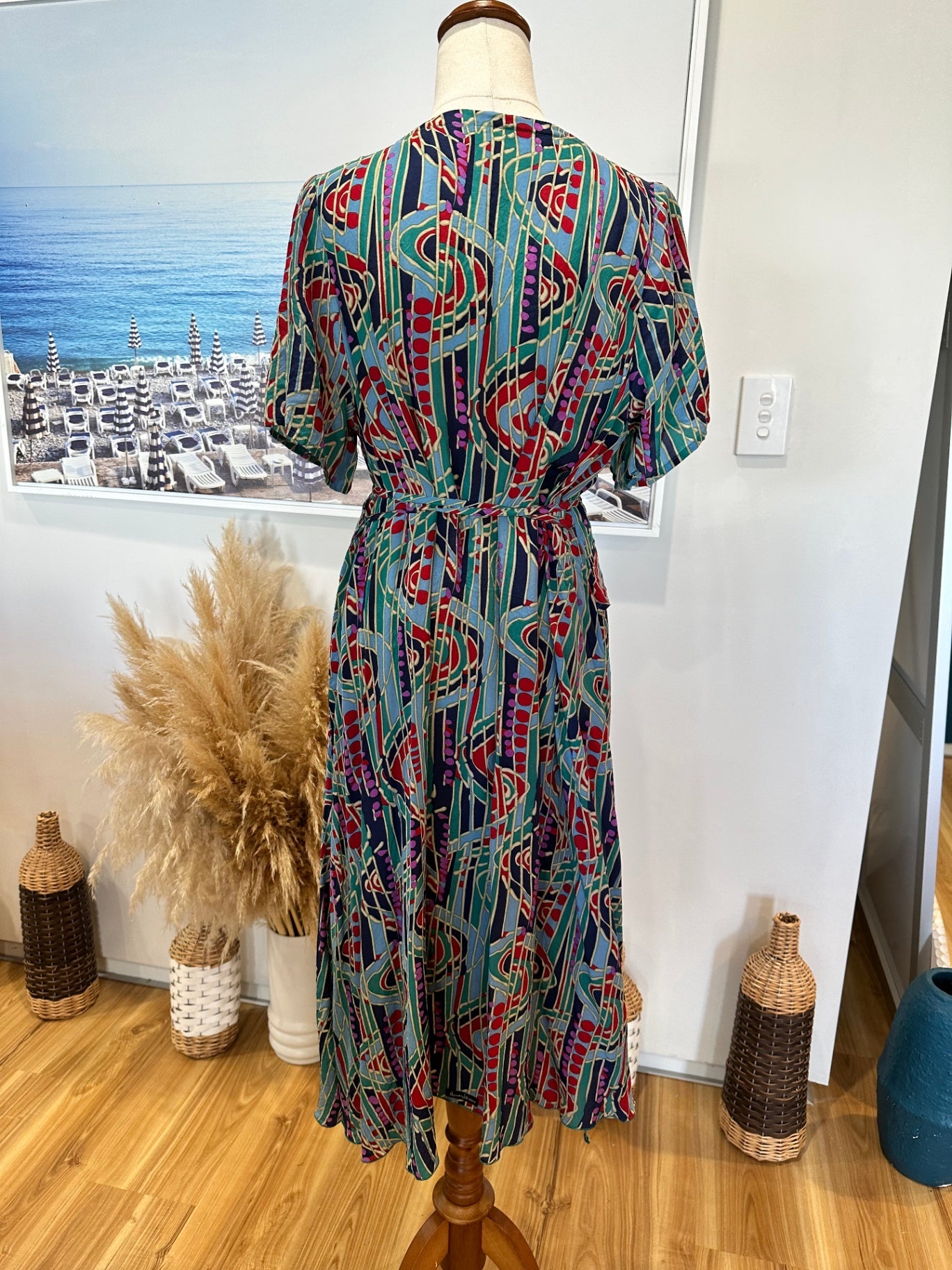 [SALE] Wrap Dress - Size 10 - Blue Tones