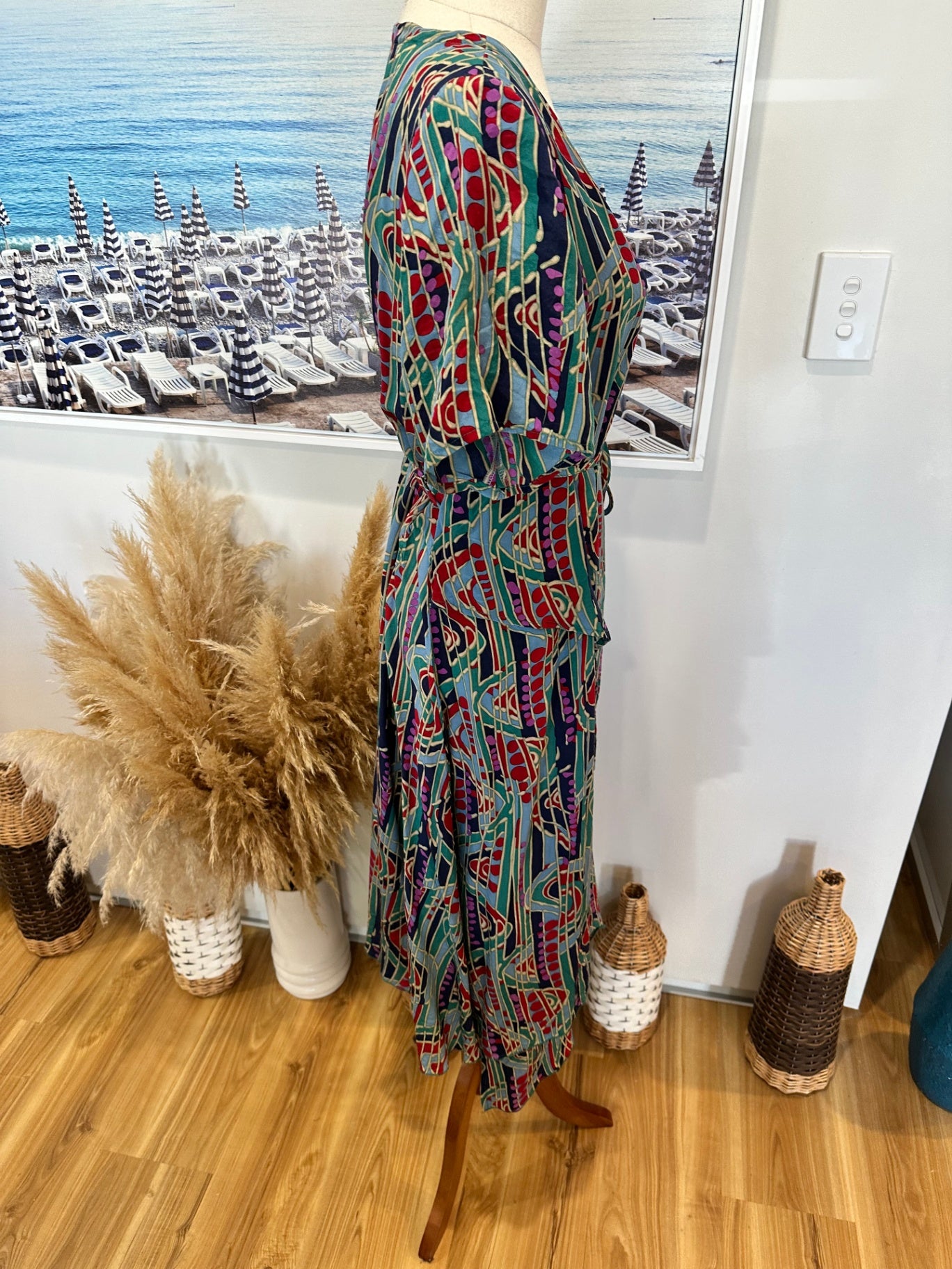 [SALE] Wrap Dress - Size 10 - Blue Tones