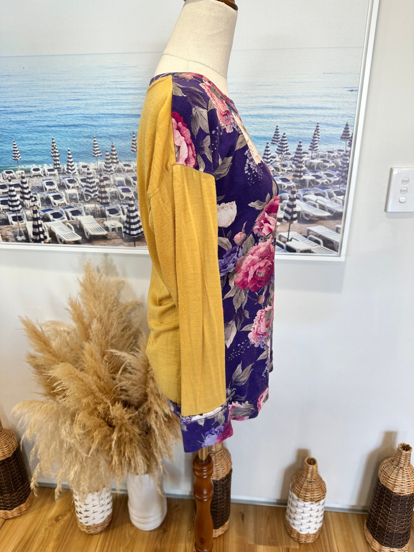 [SALE] Badger-Hill - Merino / Cotton Top - Size 10 - Purple / Mustard