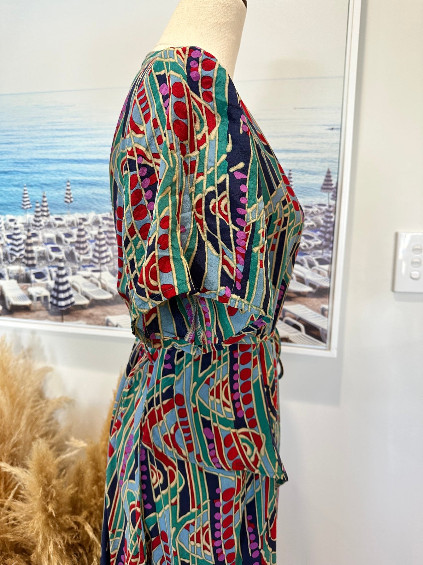 [SALE] Wrap Dress - Size 10 - Blue Tones