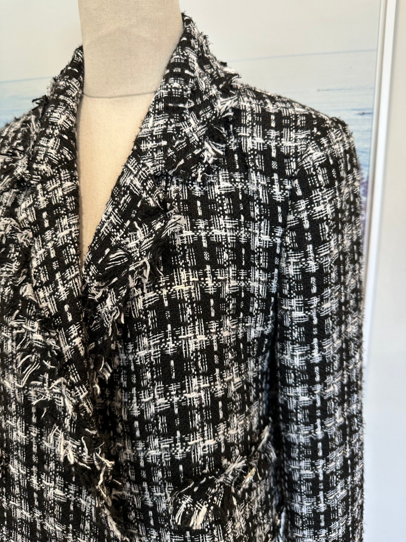 [SALE] Decjuba Black White Jacket Women Stylish Smart Casual Outerwear  Size 14
