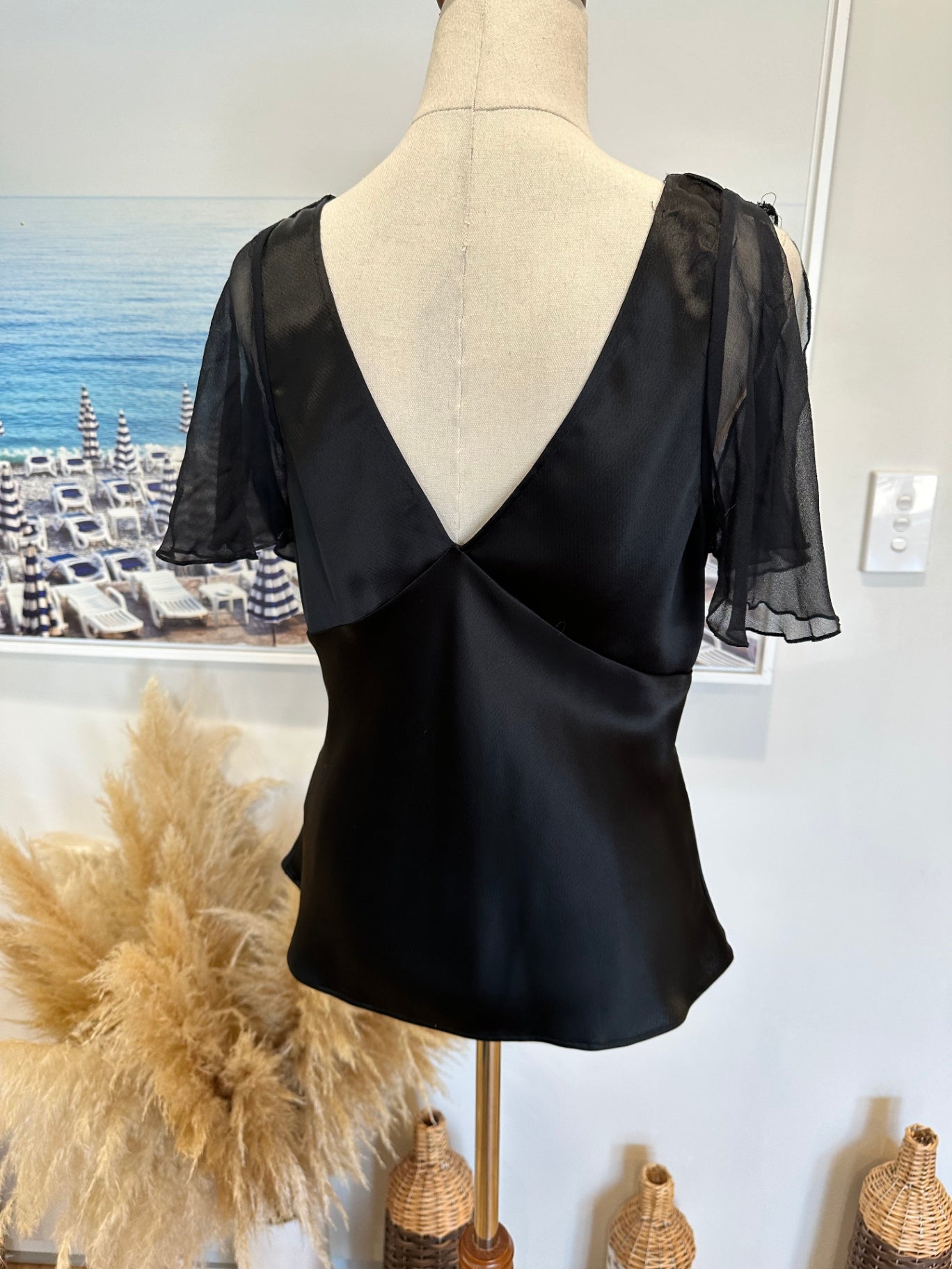 [SALE] Keith Matheson Top - Size 10 - Black w Sequin Embroidery
