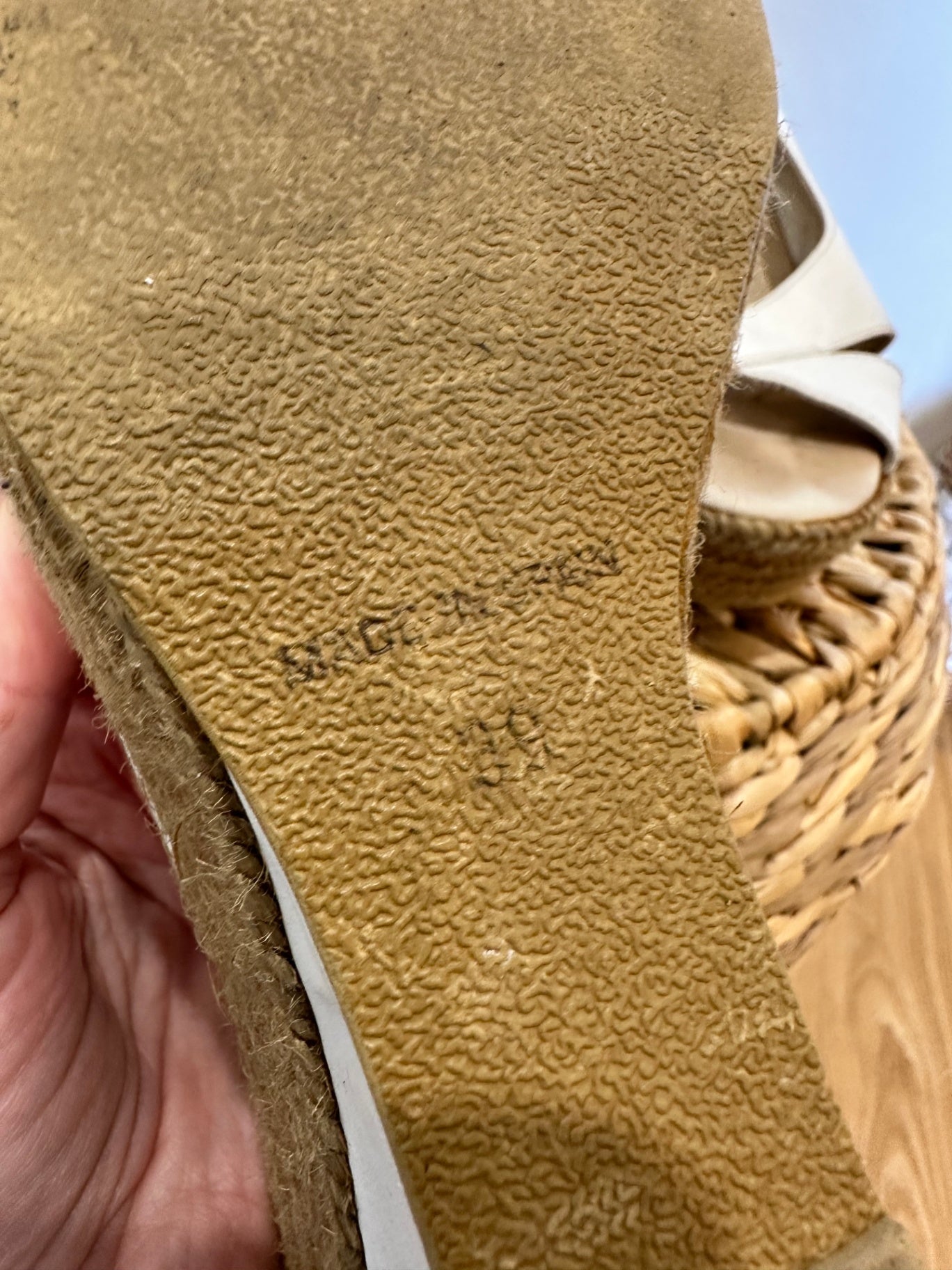 [SALE] Made in Italy White w Woven Wedges - Size EU 39