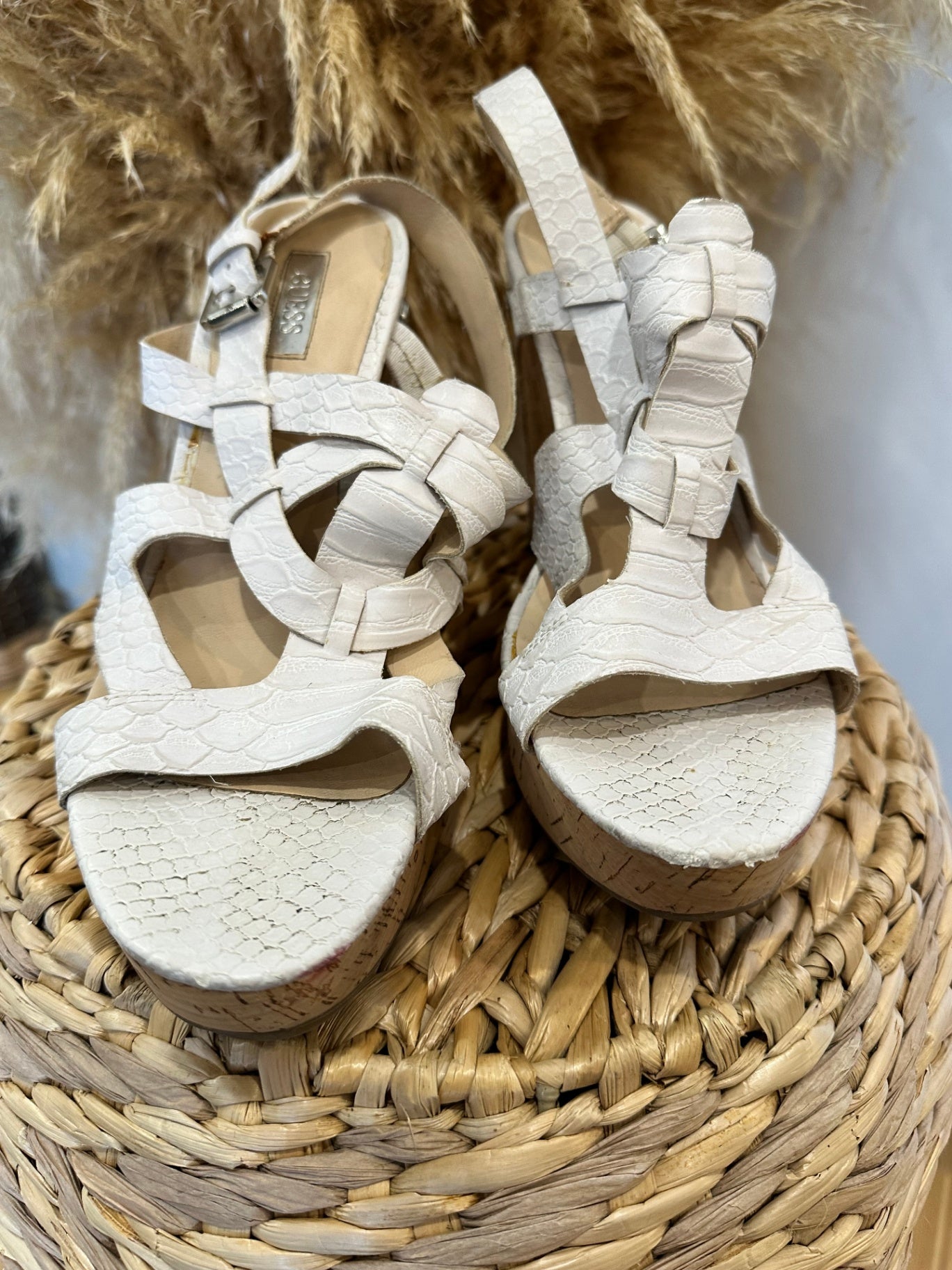 [SALE] Guess Wedge Sandals - Size 39 - Beige