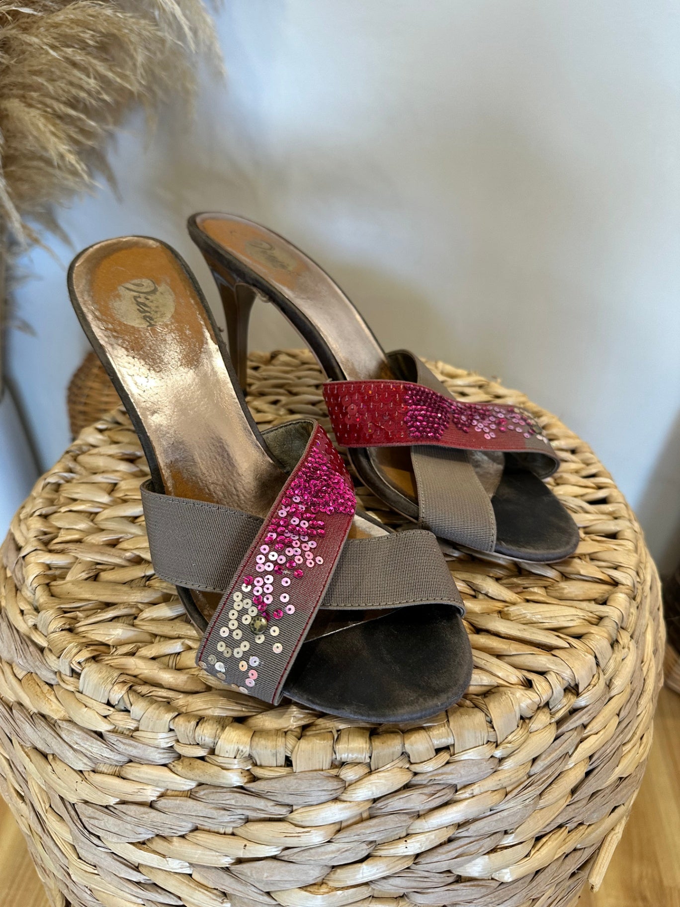 [SALE] Diesel - High Heels - Size EU39 - Taupe with pink sequins
