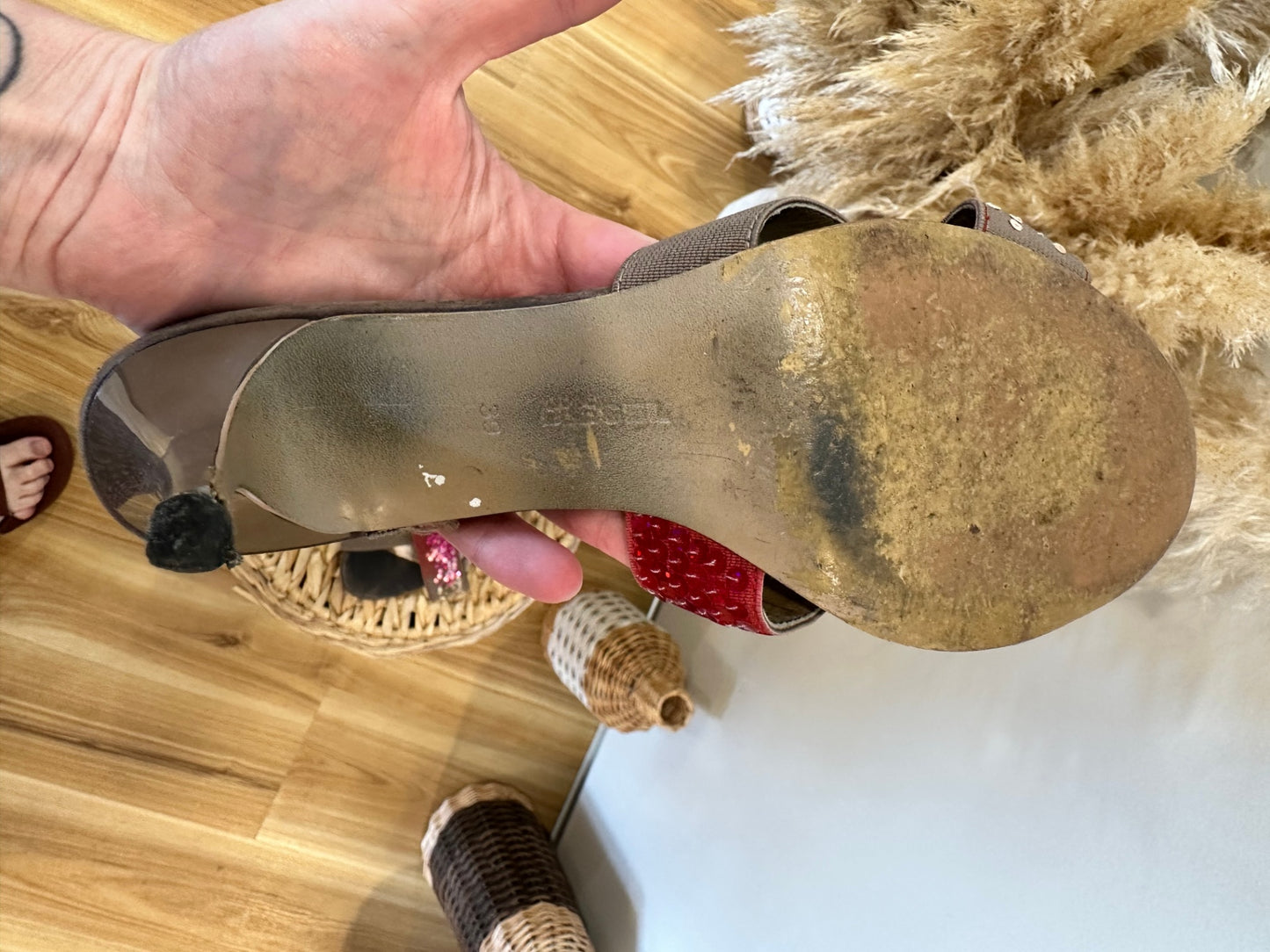 [SALE] Diesel - High Heels - Size EU39 - Taupe with pink sequins