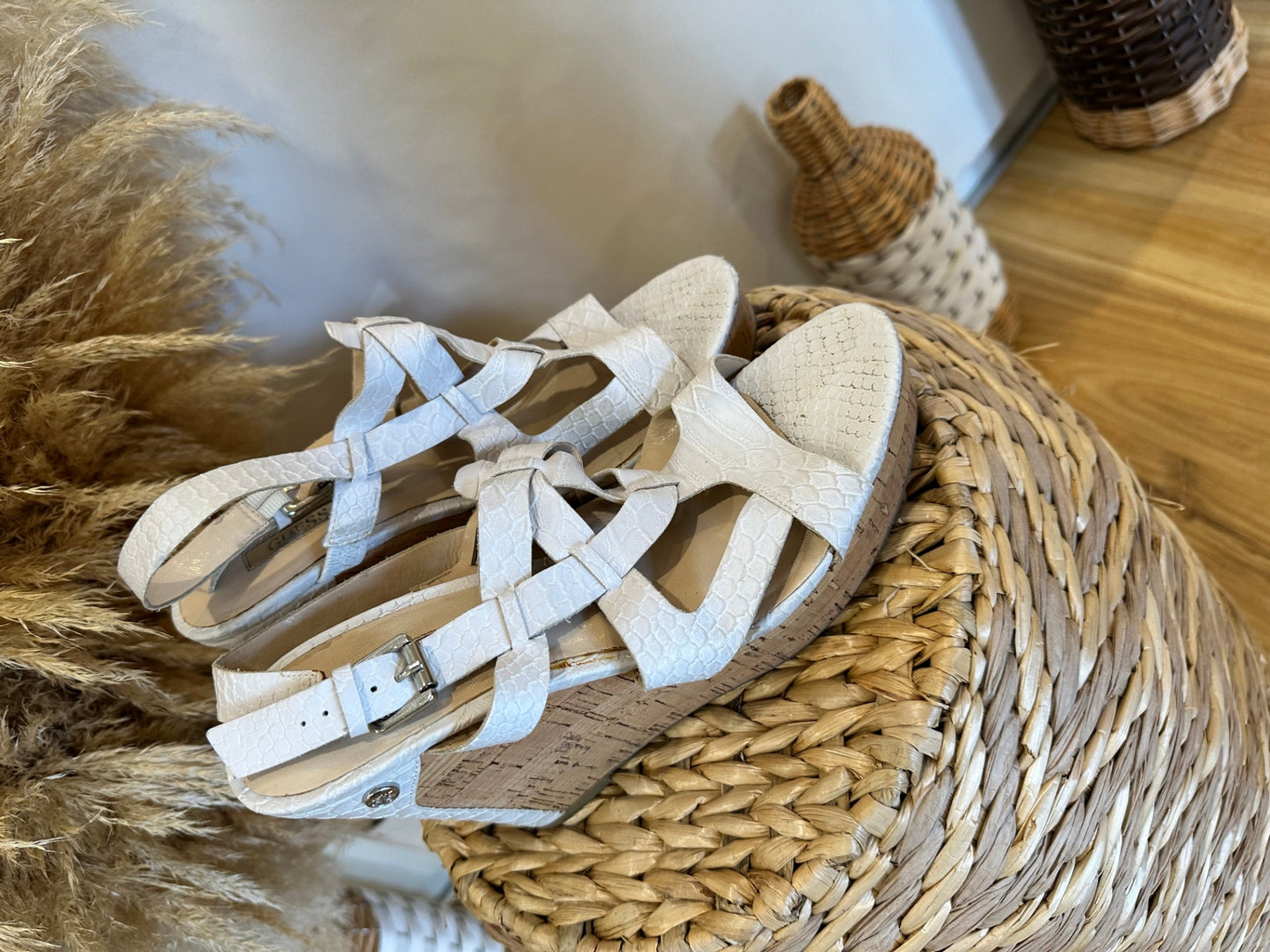 [SALE] Guess Wedge Sandals - Size 39 - Beige