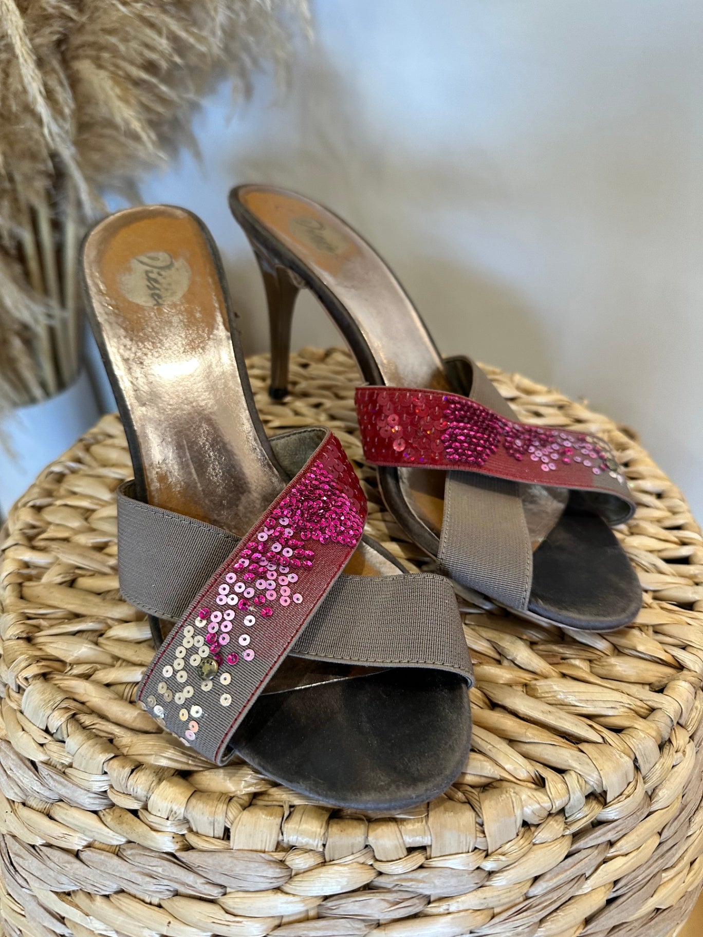 [SALE] Diesel - High Heels - Size EU39 - Taupe with pink sequins