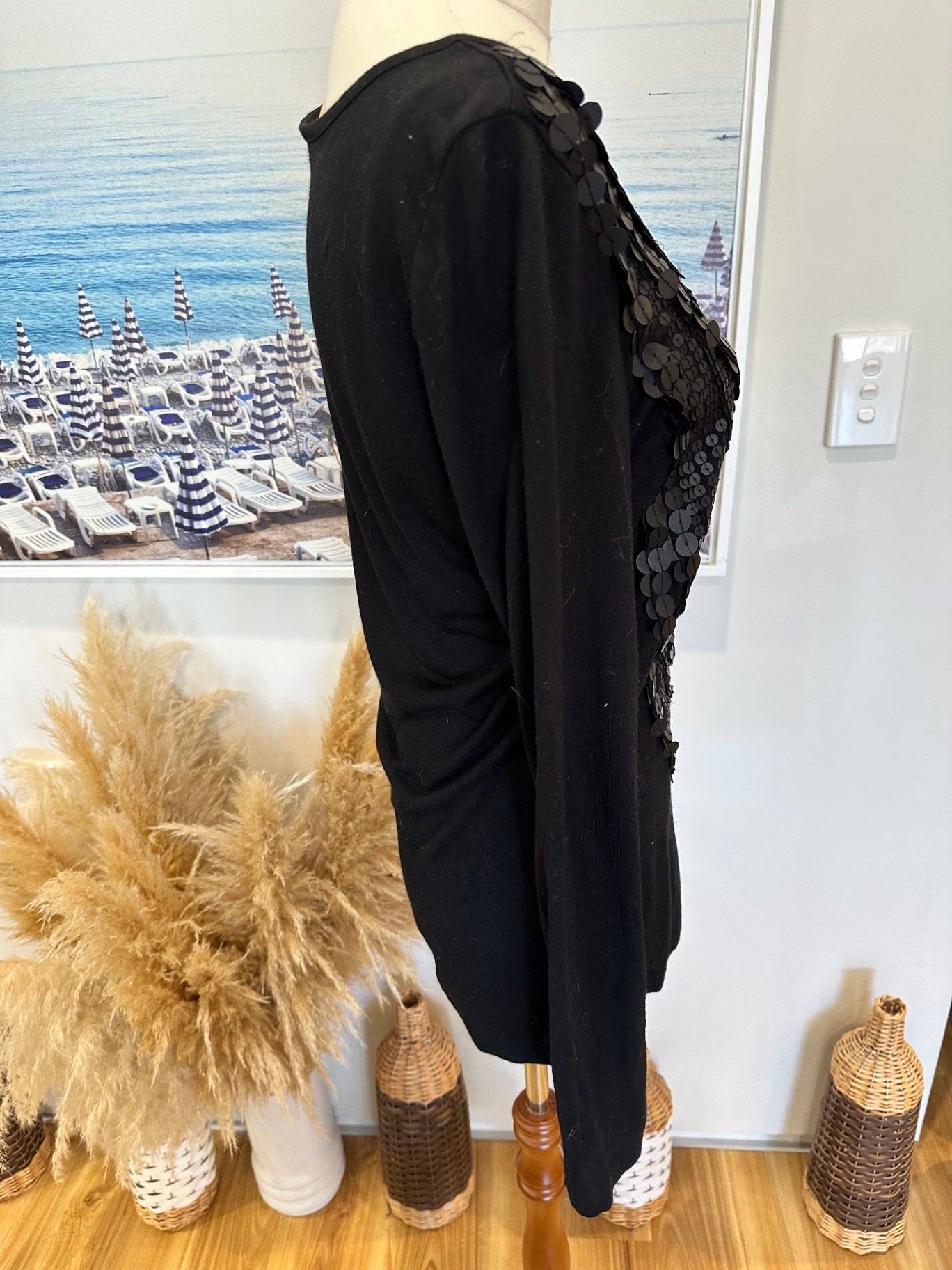 [SALE] Noa Noa Top Extra Small Black w Sequins