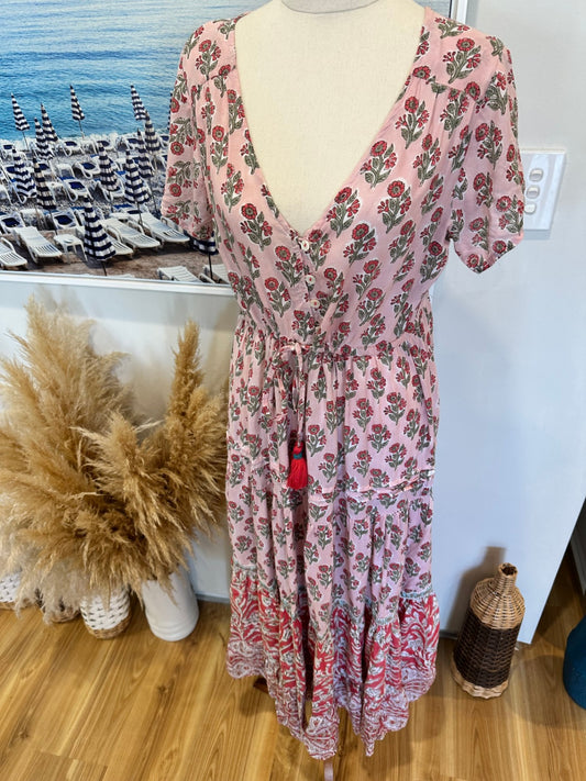 Escape by OQ Dress - Size 8 - Pink Boho