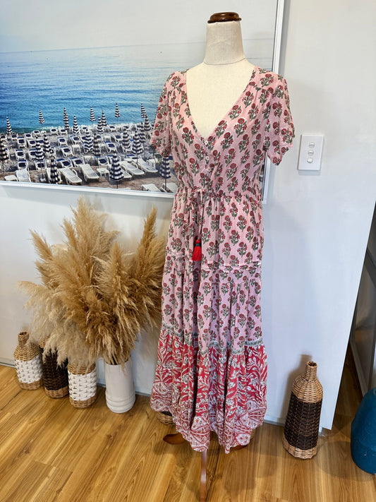 Escape by OQ Dress - Size 8 - Pink Boho