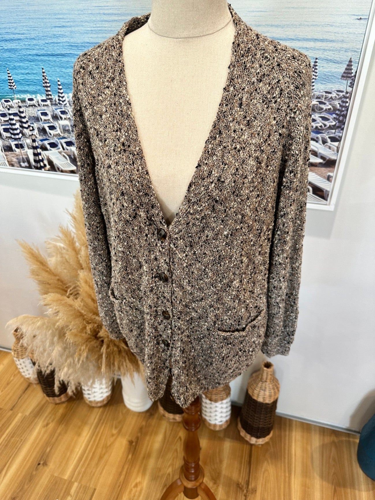 Knit - Three Piece Suit - Oatmeal - Approx Size 14