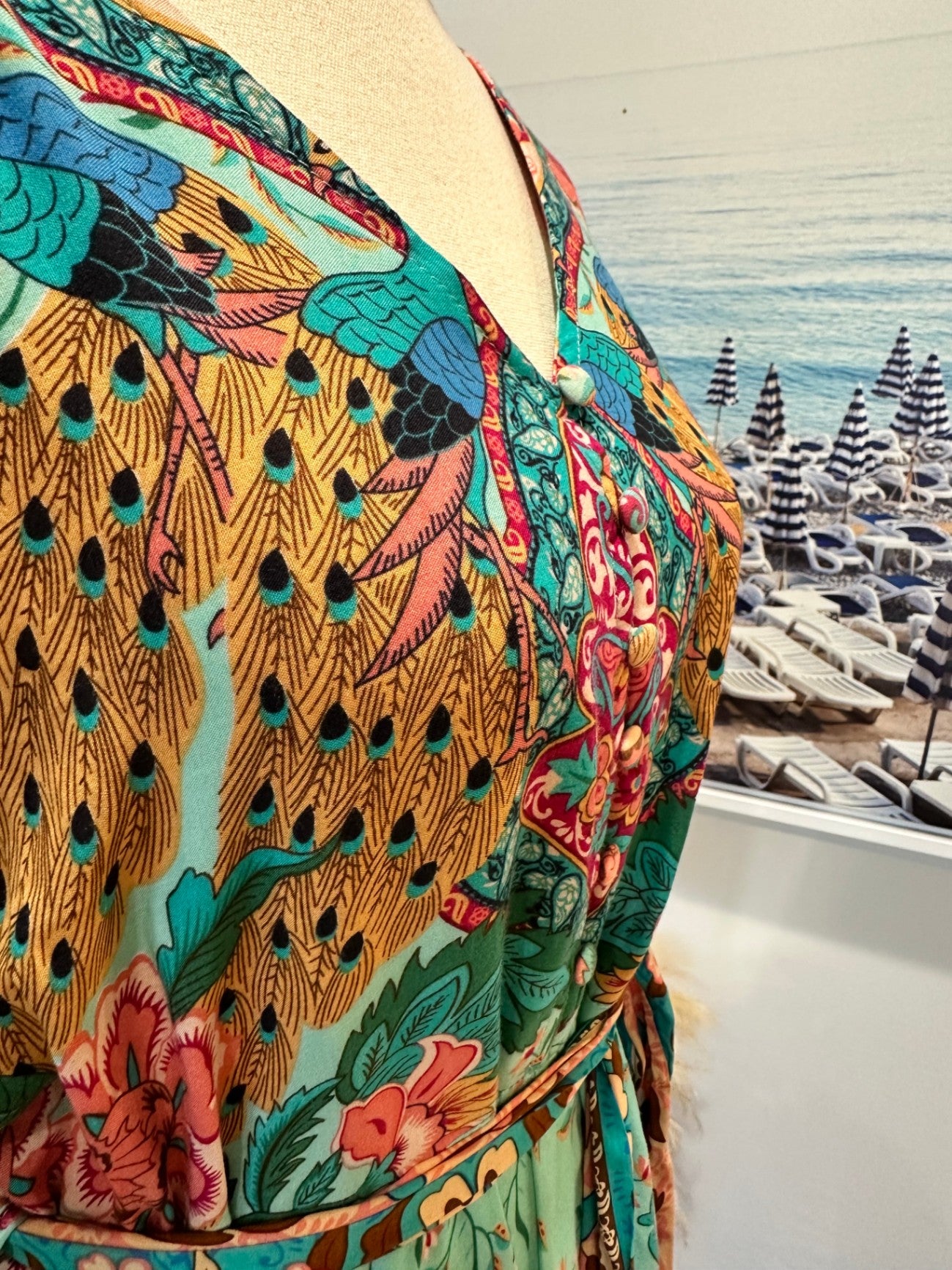 Tomoko - Bohemian Jumpsuit Small Turquoise