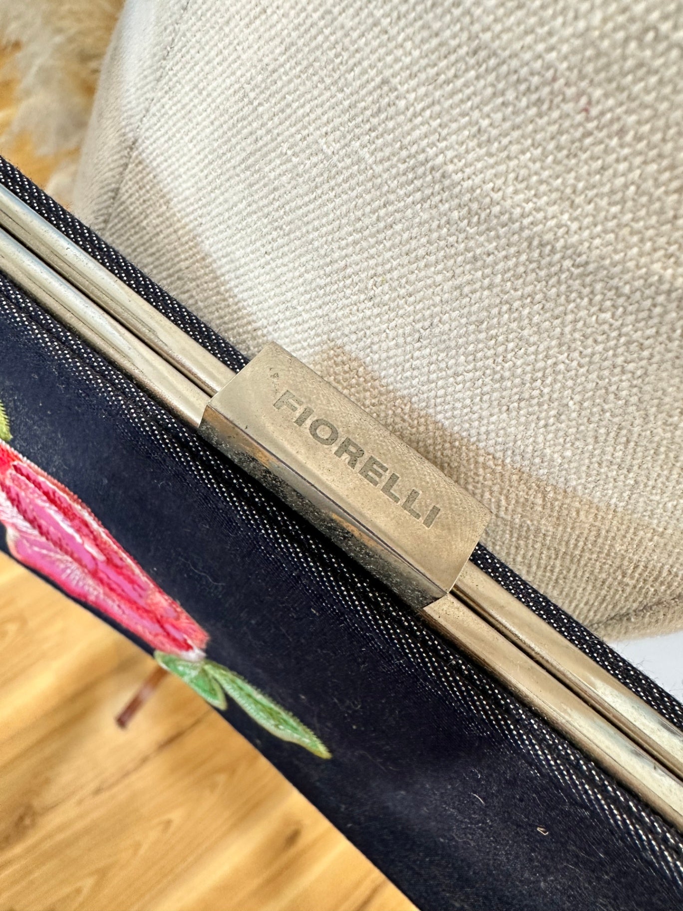 [SALE] Fiorelli Handbag Denim Blue + Rose Applique