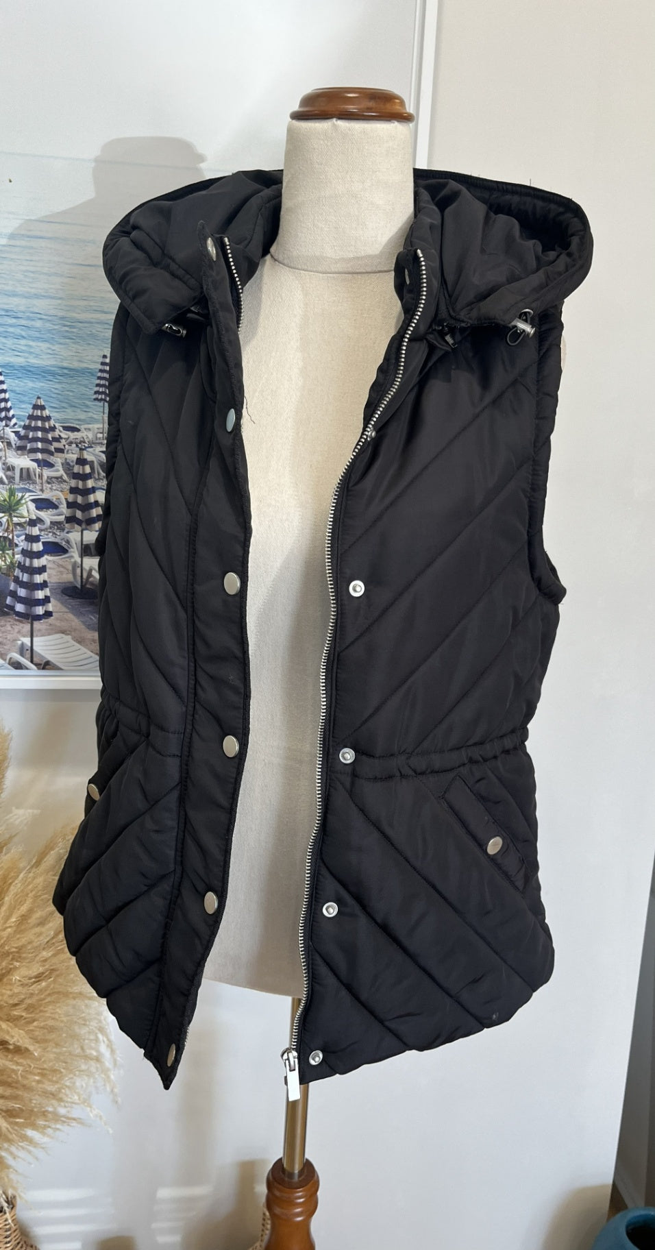 [SALE] Just Jeans Hooded Vest 10 Black