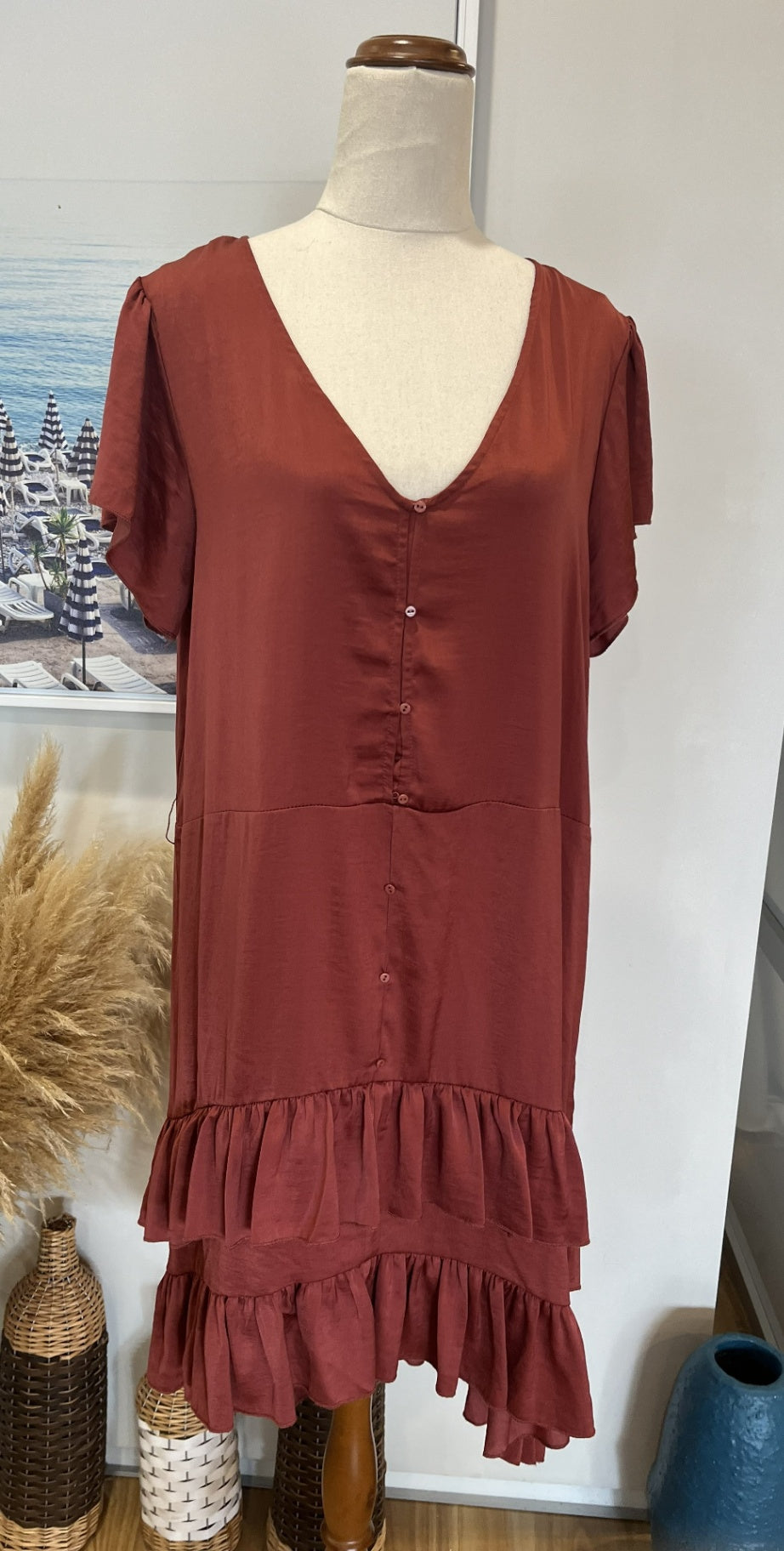[SALE] Faith+Becker Dress Medium Rusty Red
