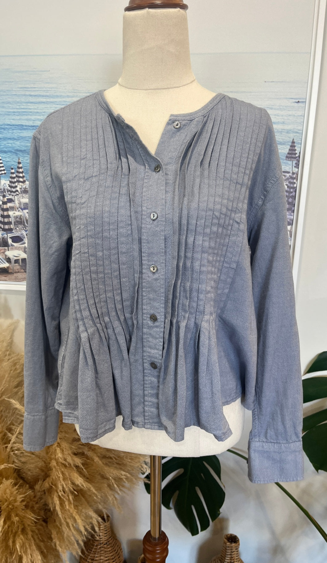 [SALE] Country Road Cropped Shirt Small Gray