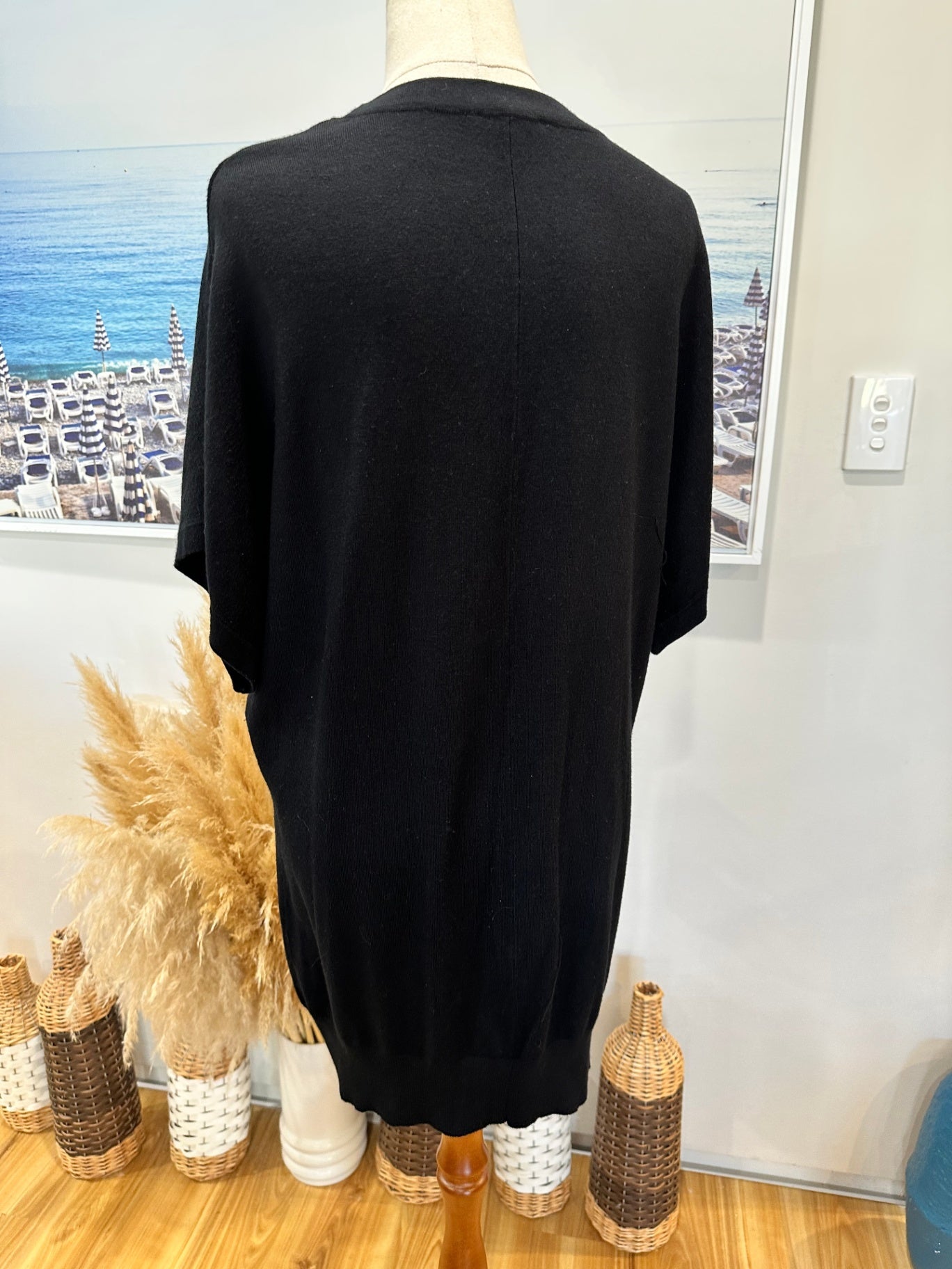 [SALE] Suzanne Grace Short Sleeve Cardigan Small Black