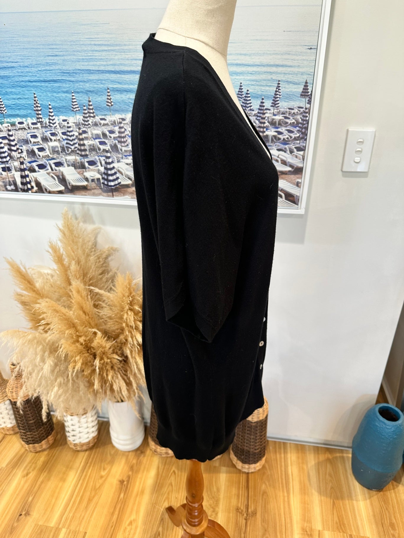 [SALE] Suzanne Grace Short Sleeve Cardigan Small Black