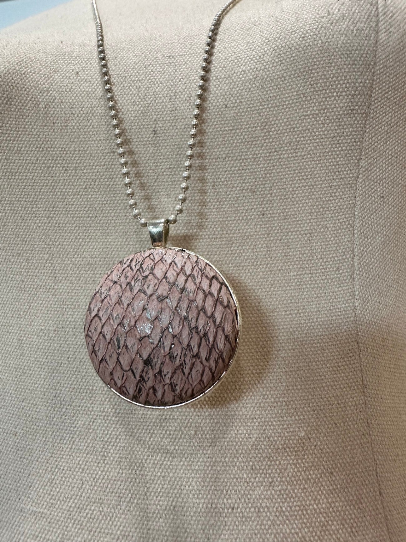 [SALE] Earrings and Necklace set Pink Animal Print and Silver