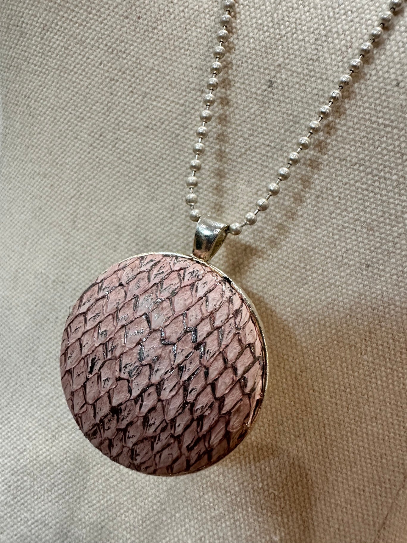 [SALE] Earrings and Necklace set Pink Animal Print and Silver