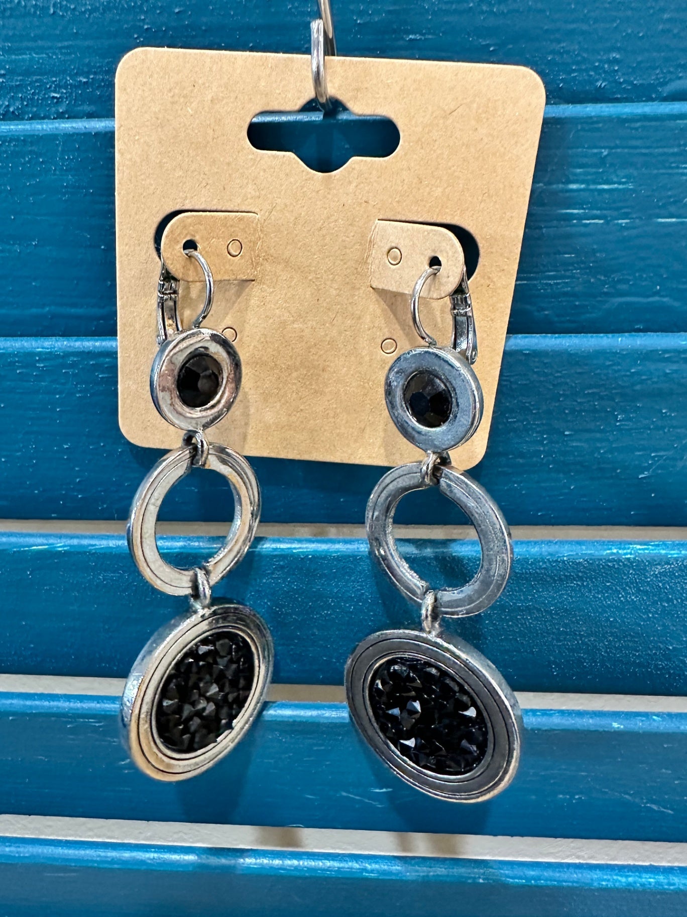 [SALE] Dyberg Kern Earrings Silver and Black