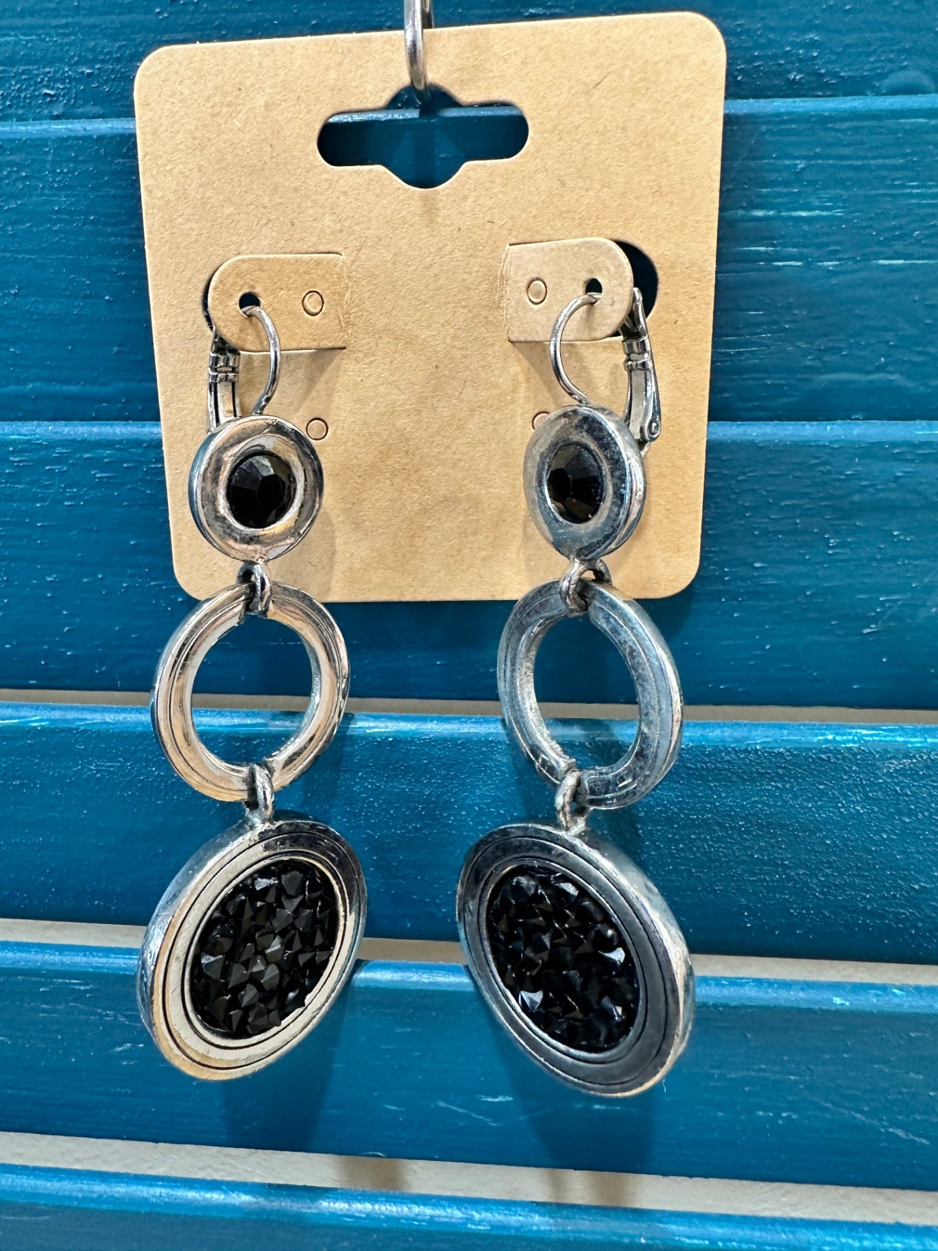 [SALE] Dyberg Kern Earrings Silver and Black