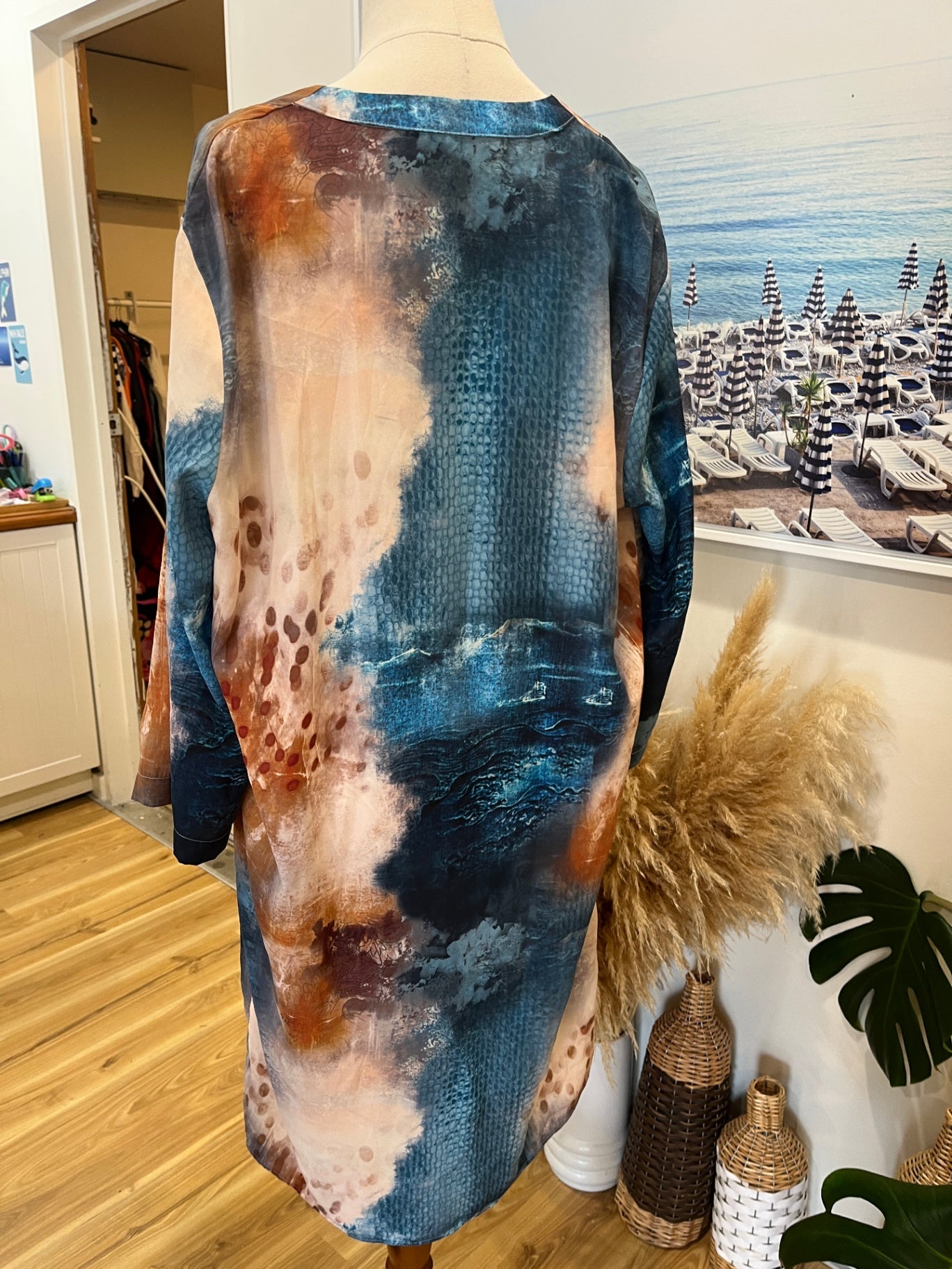 [SALE] David Jones Dress 16 Multicolor (blue, beige, brown)