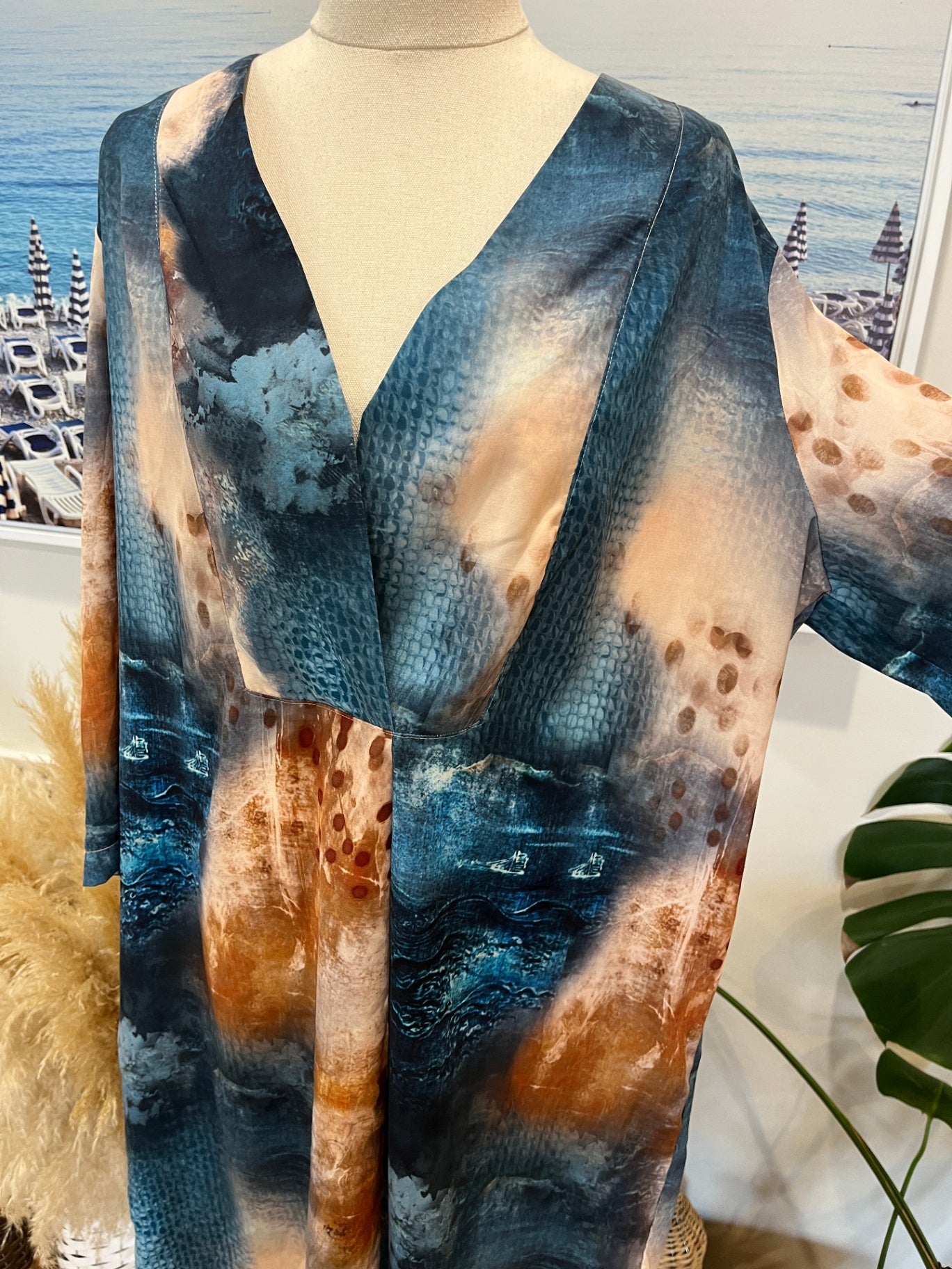 [SALE] David Jones Dress 16 Multicolor (blue, beige, brown)