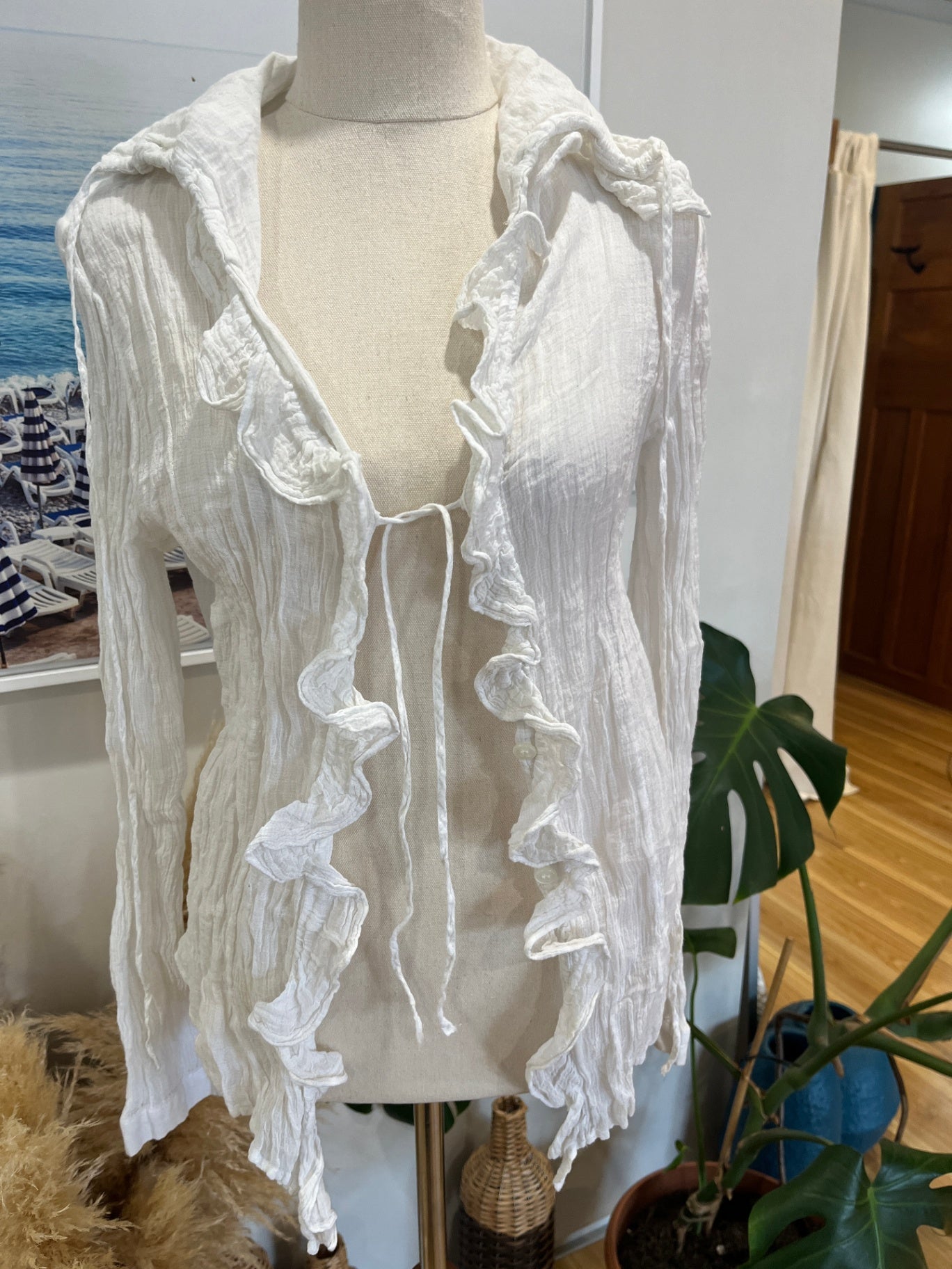 [SALE] White by Dutch Shirt Medium / Large Off-white/Beige