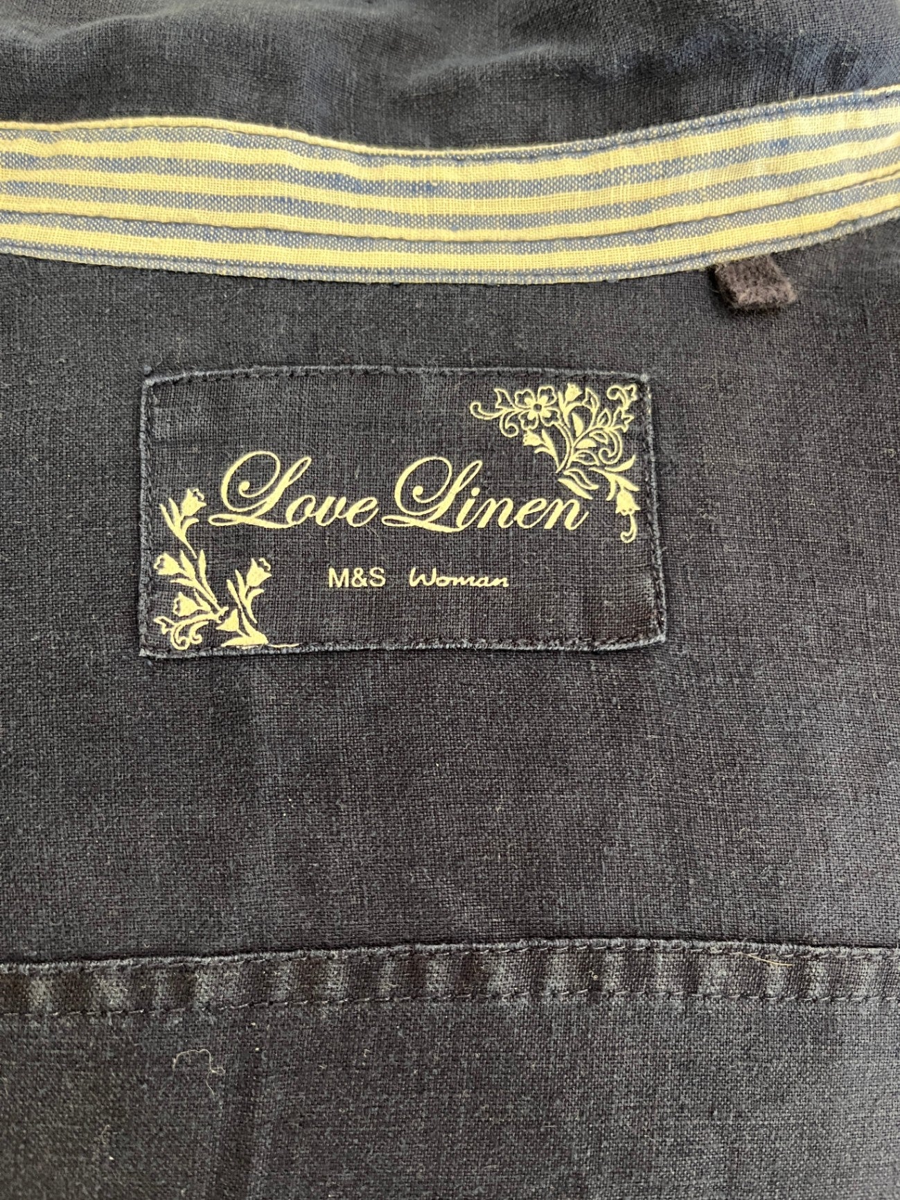 [SALE] Love Linen Shirt L Dark Blue