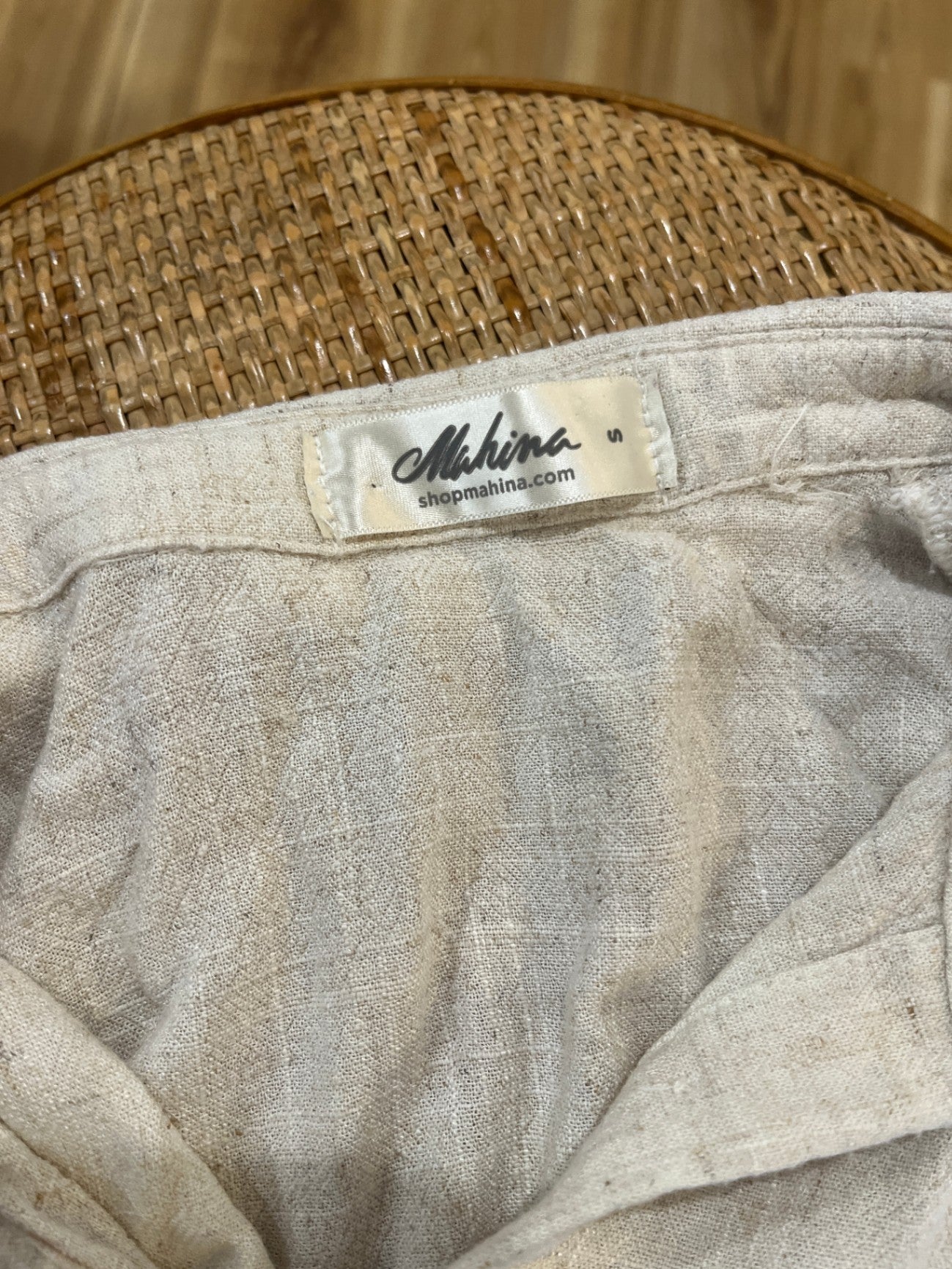 Mahina Crop Top Small Beige