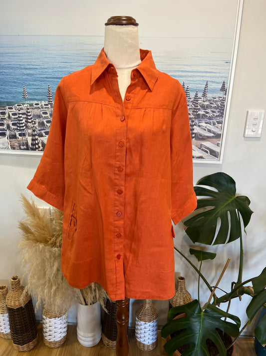 [SALE] Meral Burnt Orange Shirt Medium