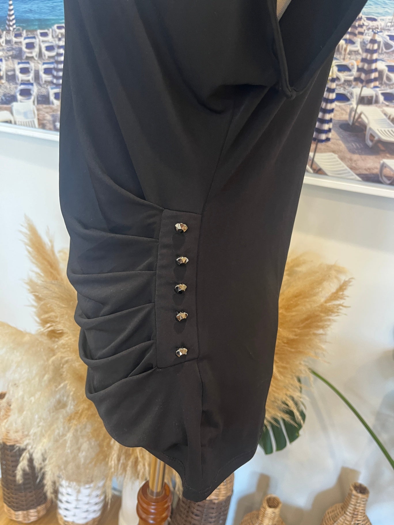 Wallis Top Black with Hip Detailing Size 12