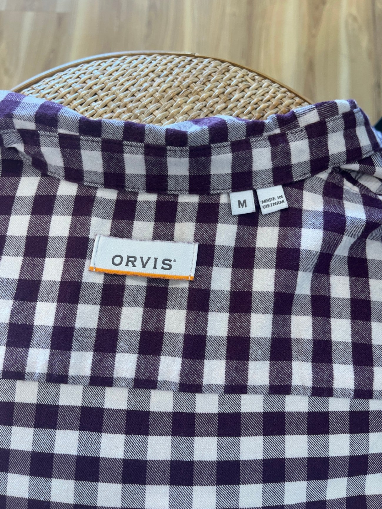 ORVIS Flannel Shirt Plum/Cream Gingnam