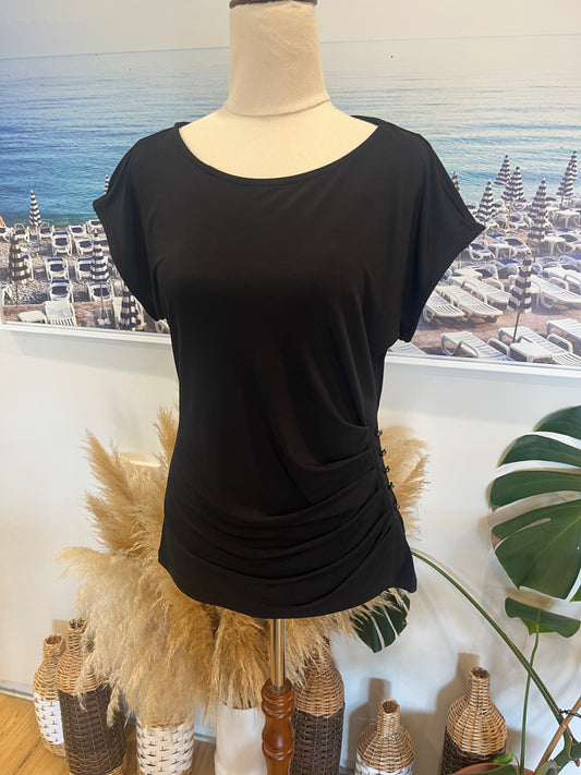 [SALE] Wallis Top Black with Hip Detailing Size 12