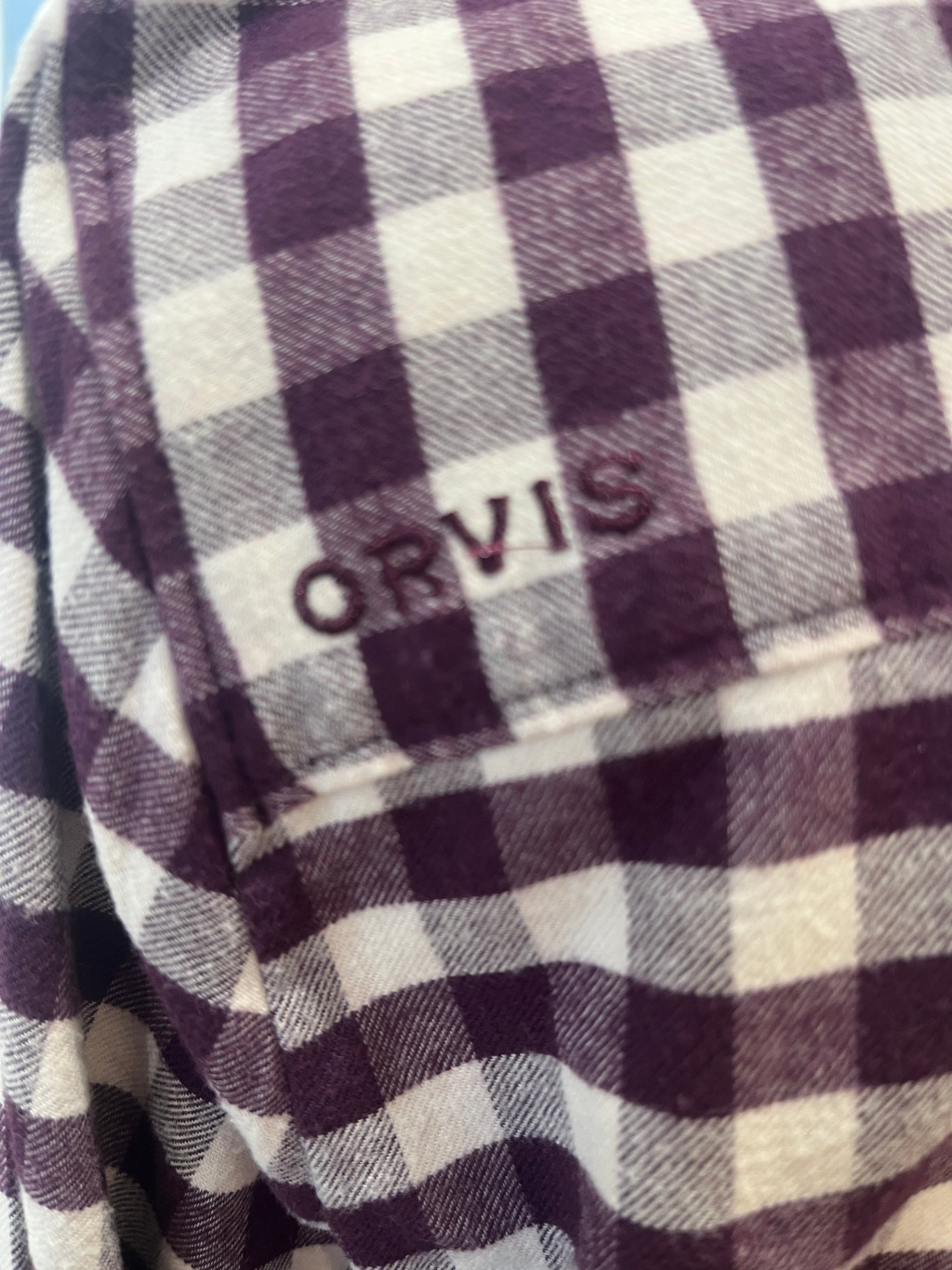 ORVIS Flannel Shirt Plum/Cream Gingnam