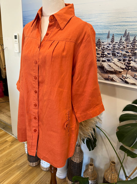 [SALE] Meral Burnt Orange Shirt Medium