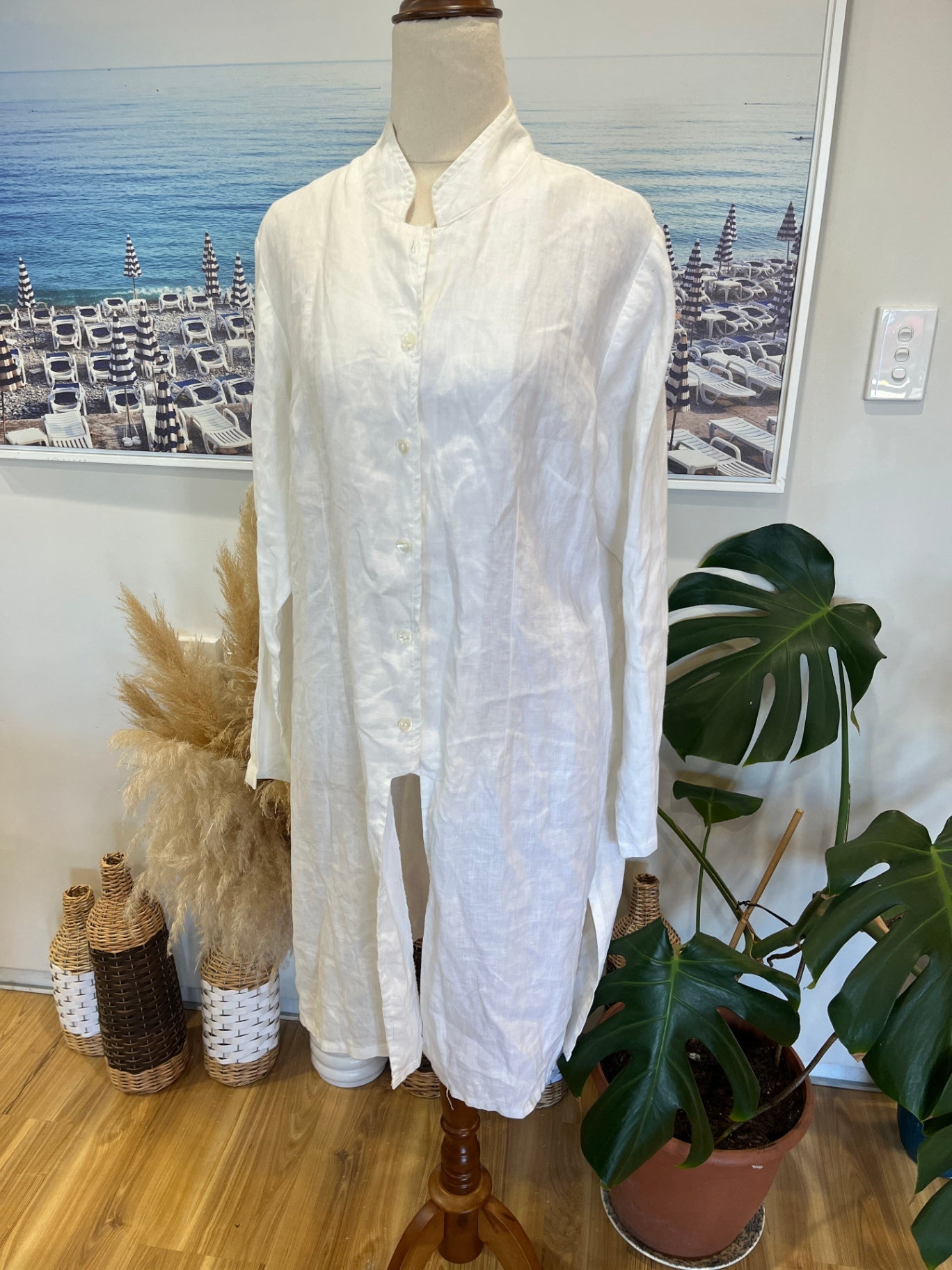 Mario Romano Duster Jacket White Large