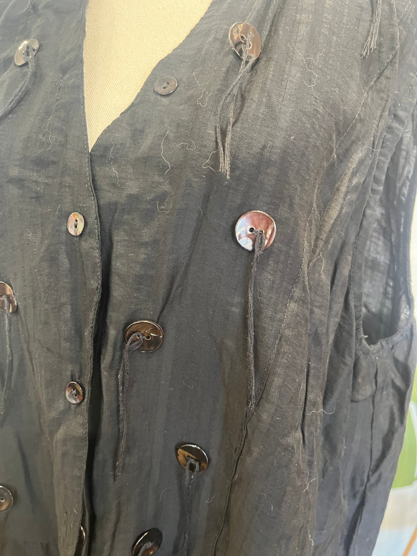 Scandals Black Duster Jacket Sleeveless Size 16