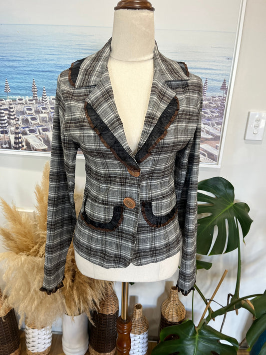 [SALE] Classic Check Hopanni Ruffle Blazer