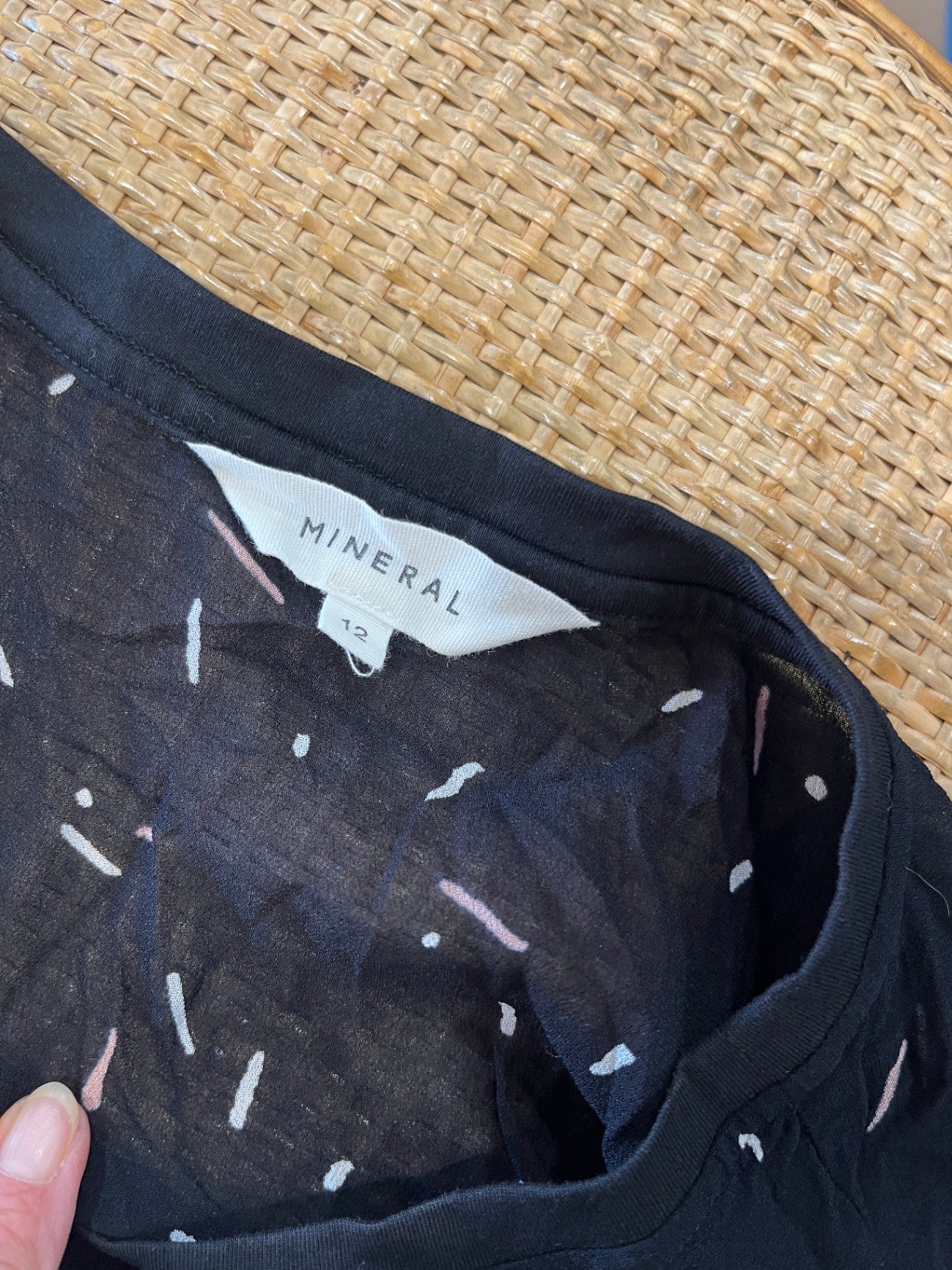 Mineral Black Blouse Size 12