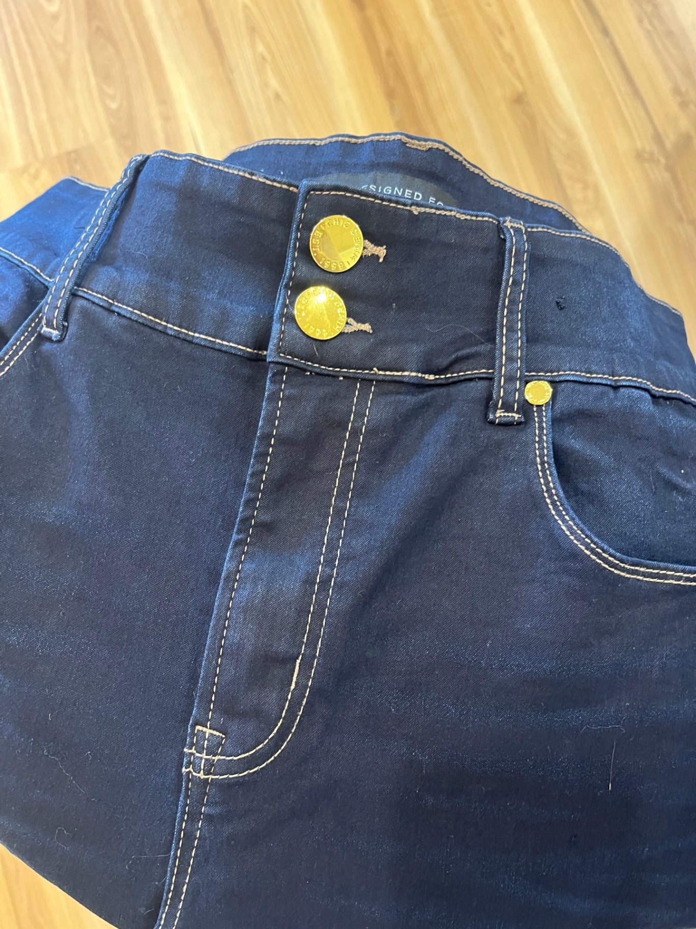 Chic Denim Jeans Dark Blue Size 14