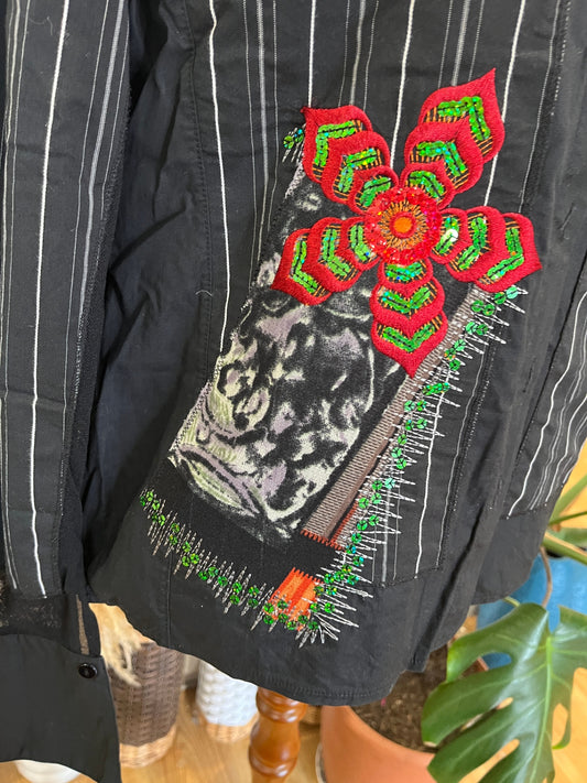 [SALE] Didier Parakian Shirt Black with Orange Collar