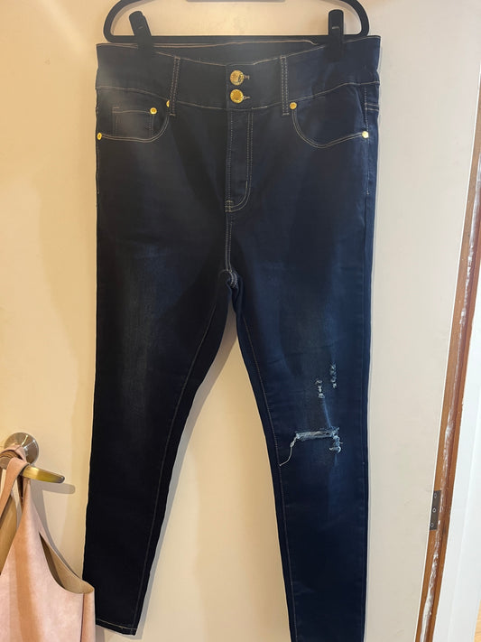 [SALE] Chic Denim Jeans Dark Blue Size 14