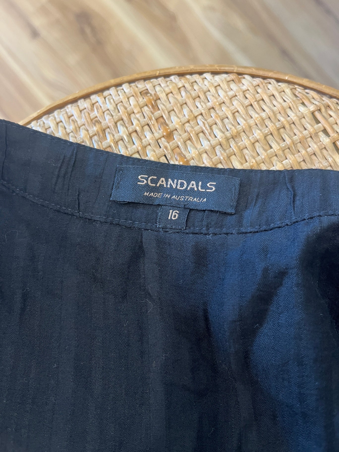Scandals Black Duster Jacket Sleeveless Size 16