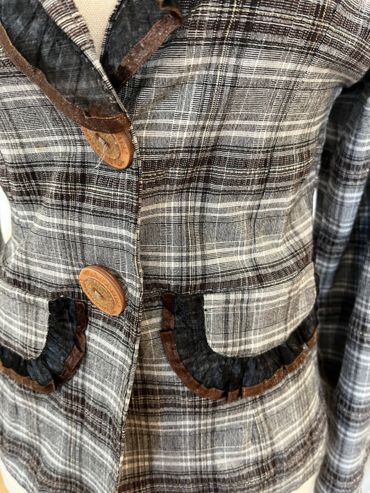 [SALE] Classic Check Hopanni Ruffle Blazer