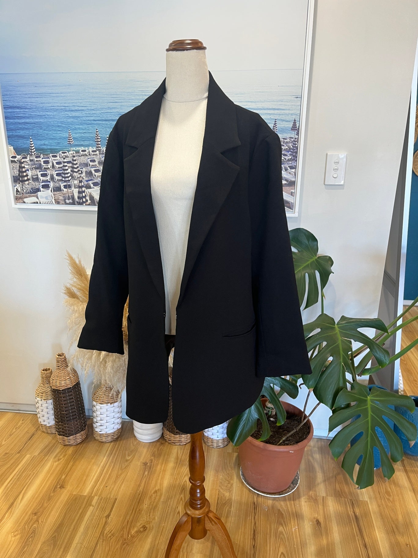 City Chic Black Blazer Medium 