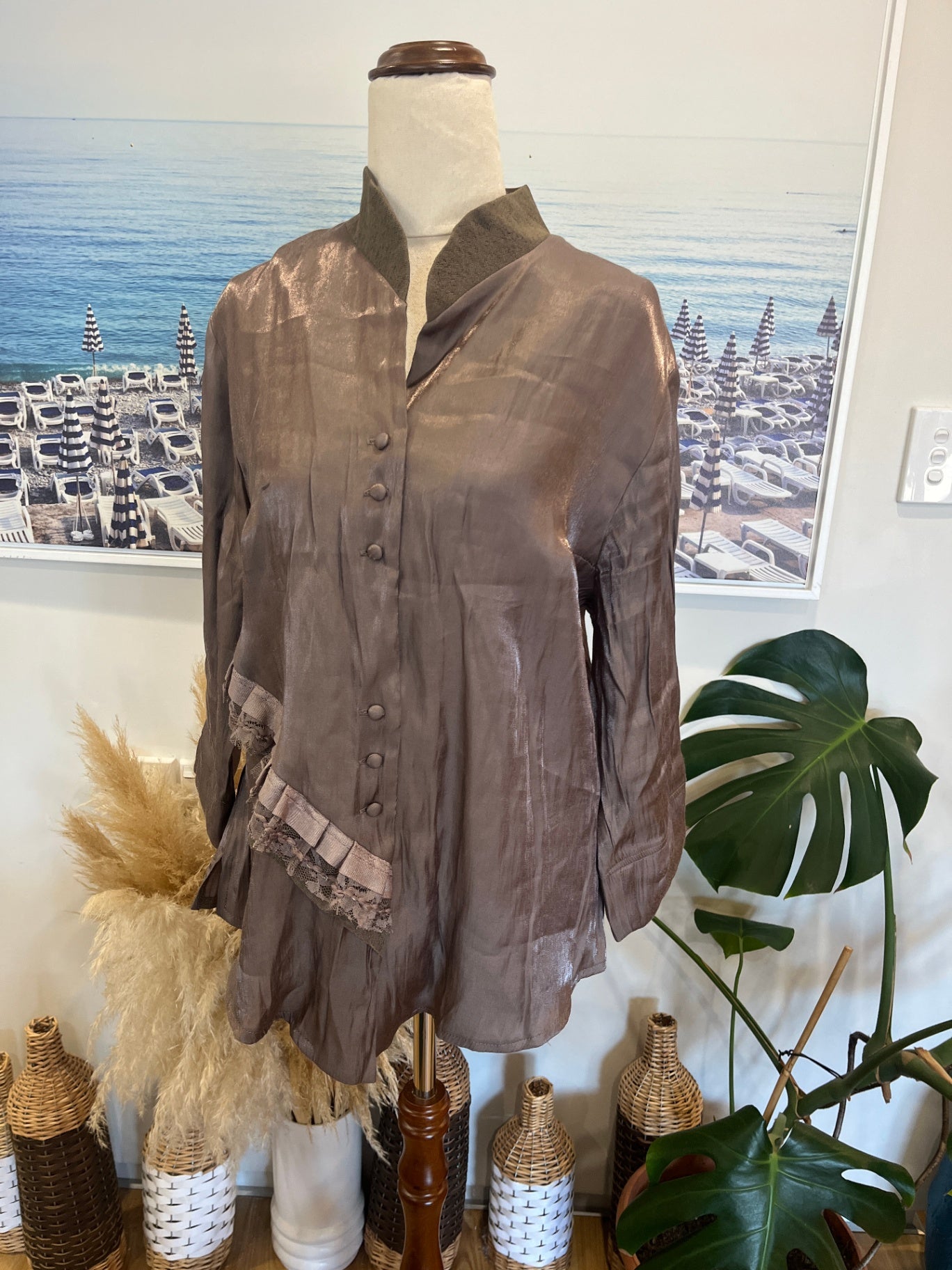 Vanilla Cardigan Gold/Taupe Size 16